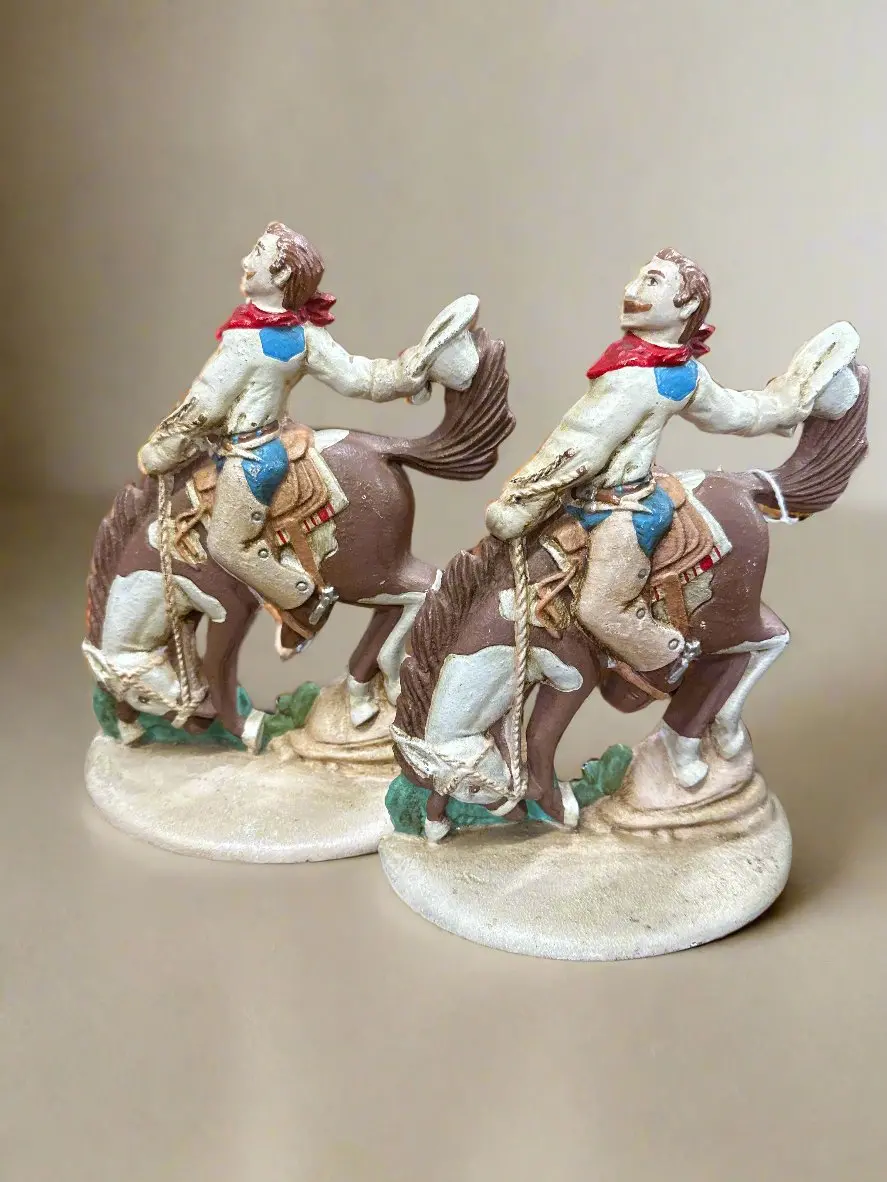Pair Of Iron Cowboy Bookends 1
