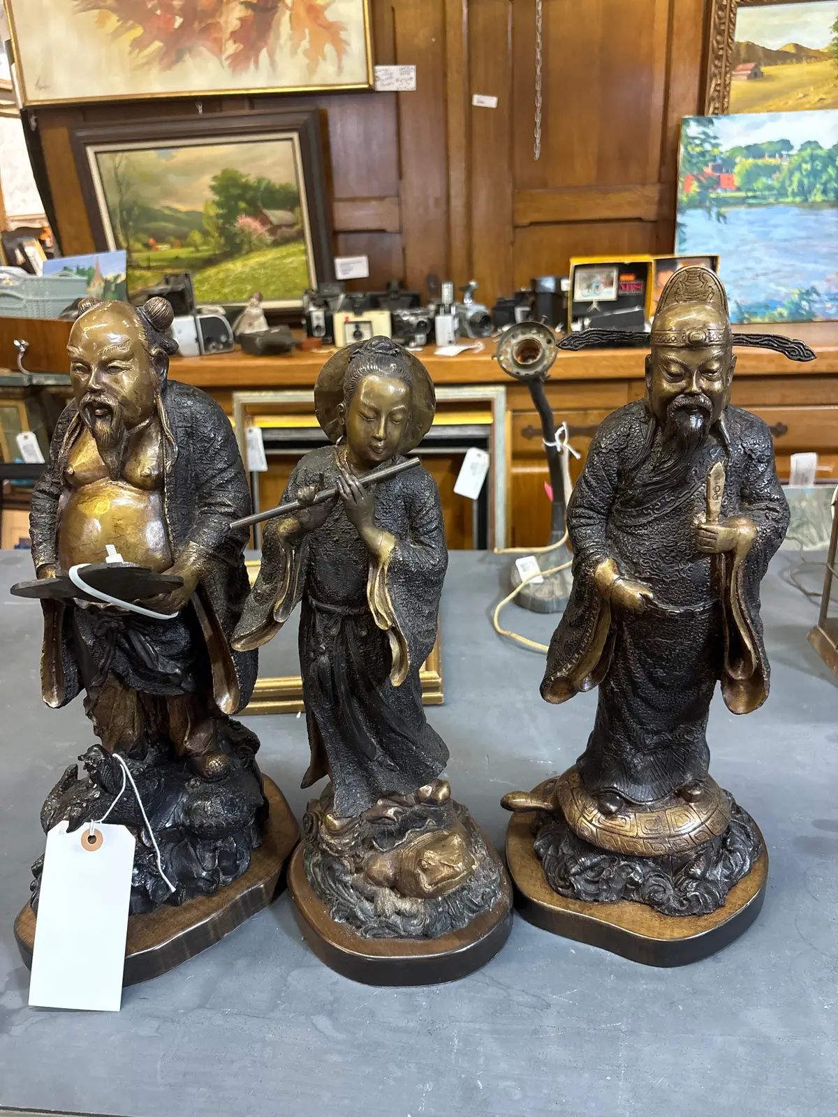 Set Of 3 Bronze Immortals  Fu-Lu-Sh0u 1