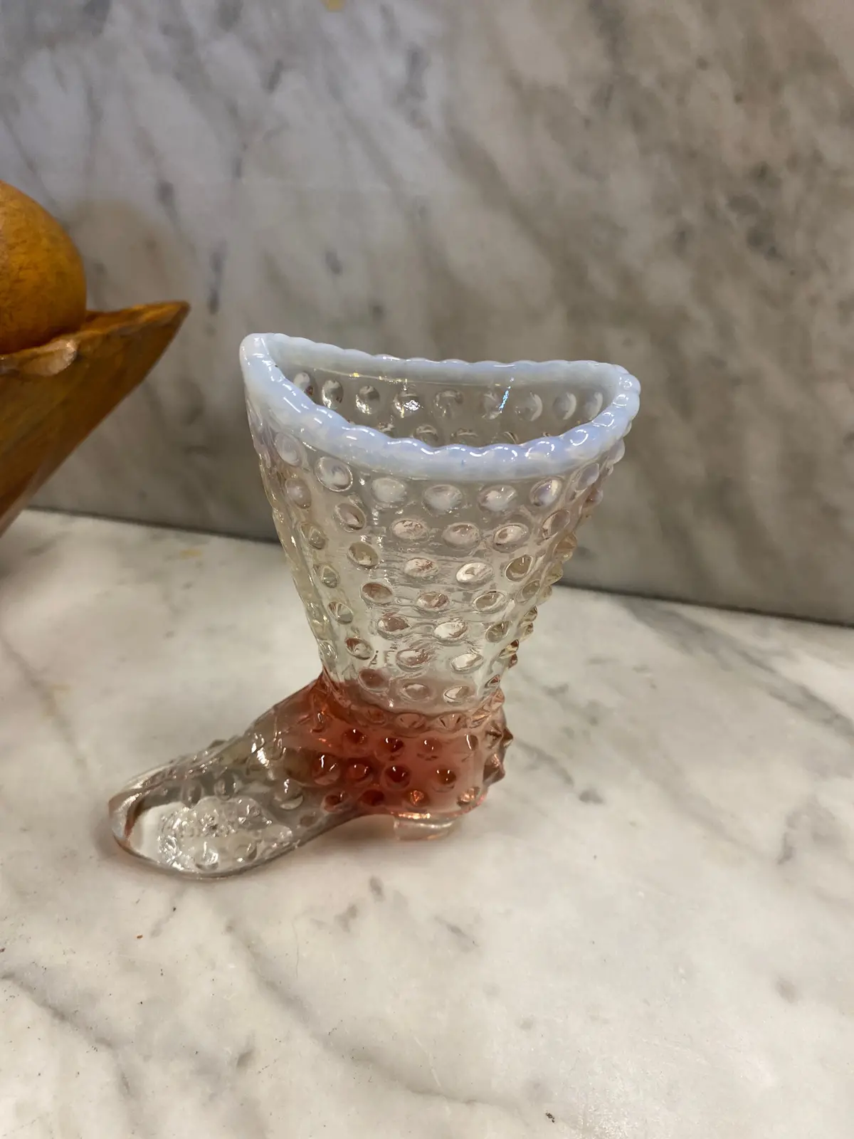 Fenton Opalescent Hobnail Boot Toothpick Holder 1