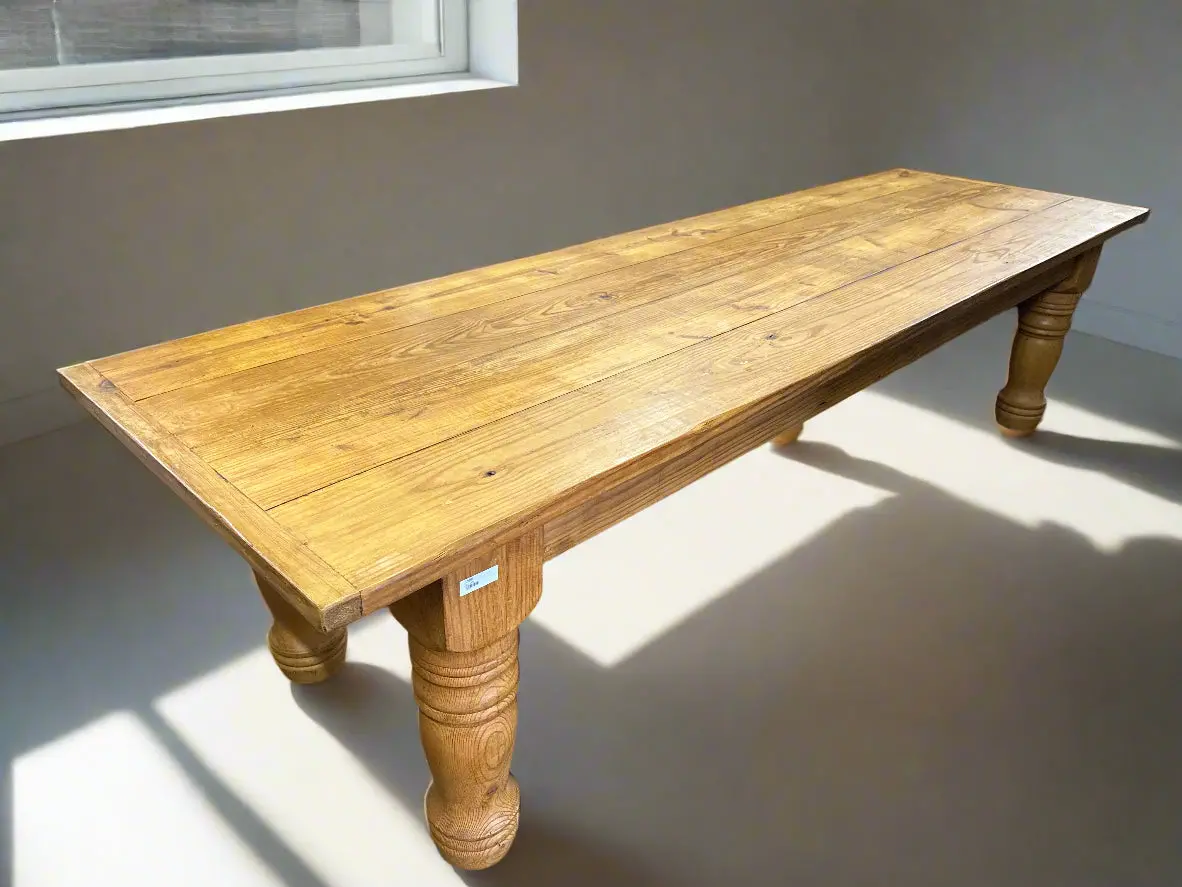 Huge Pine Large Leg 10' Long Table 1