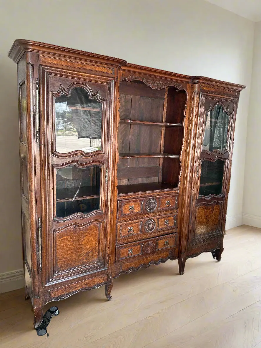 French Bresson Cherry Cabinet With Glass In Doors 1