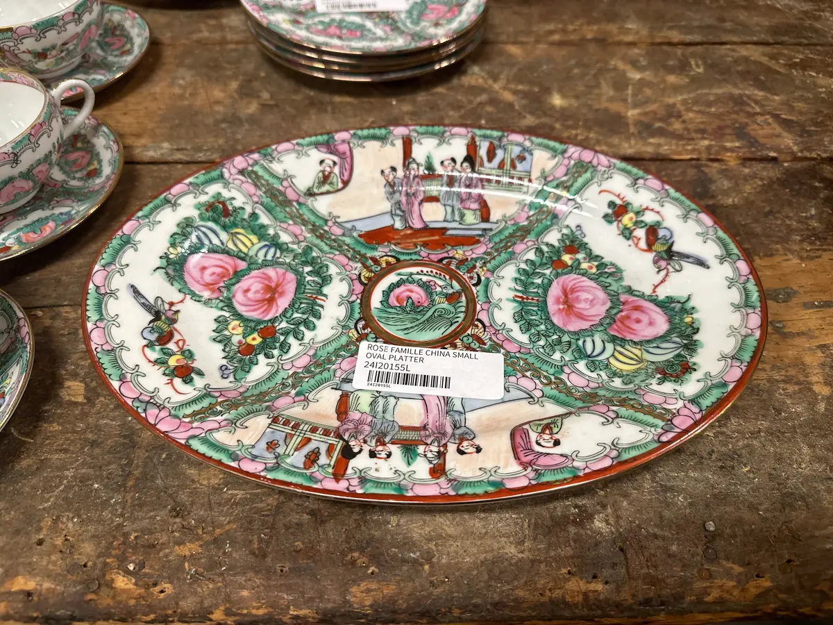 Rose Famille China Small Oval Platter 1