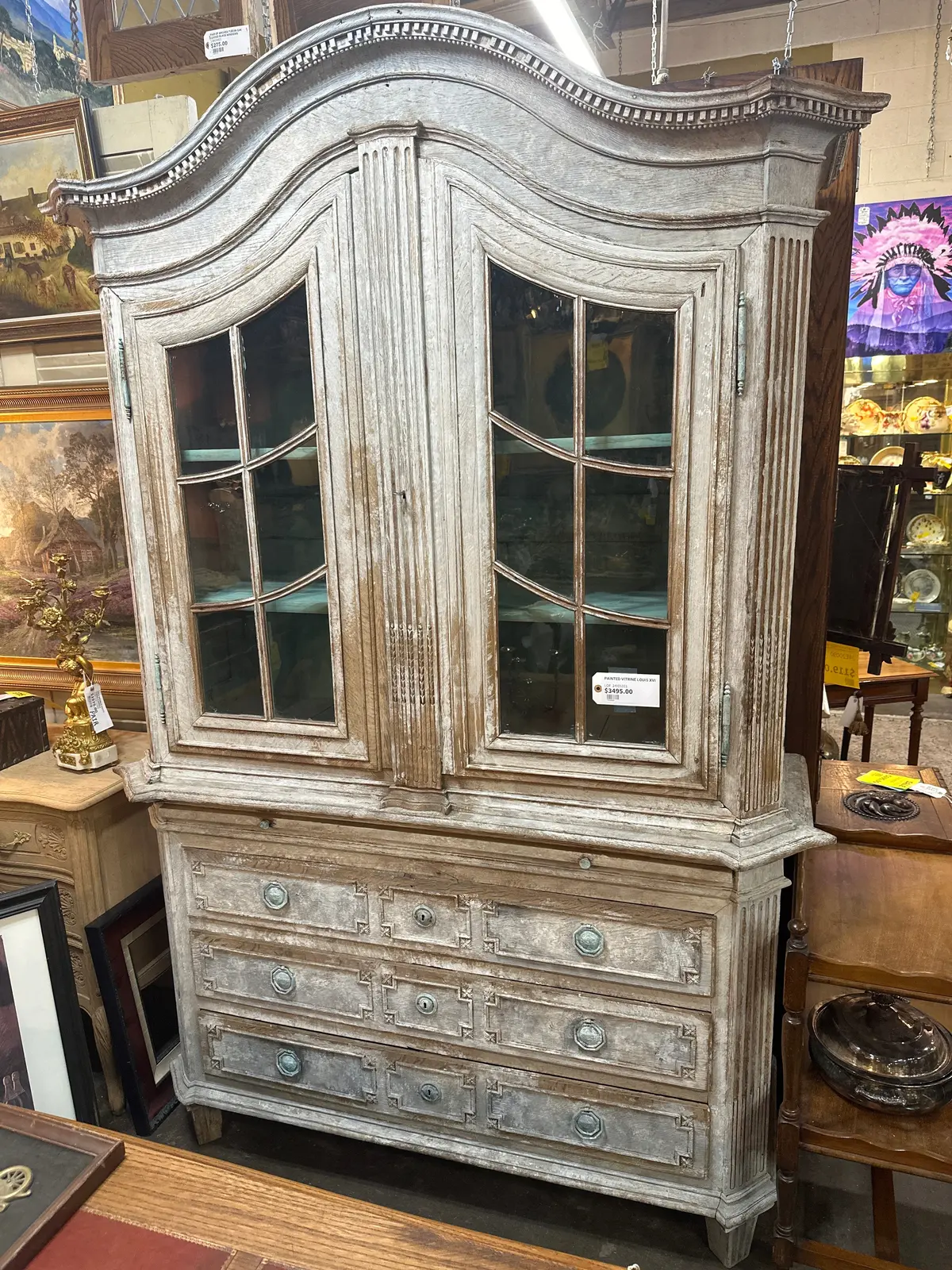Work Order Painted Vitrine Louis Xvi 1