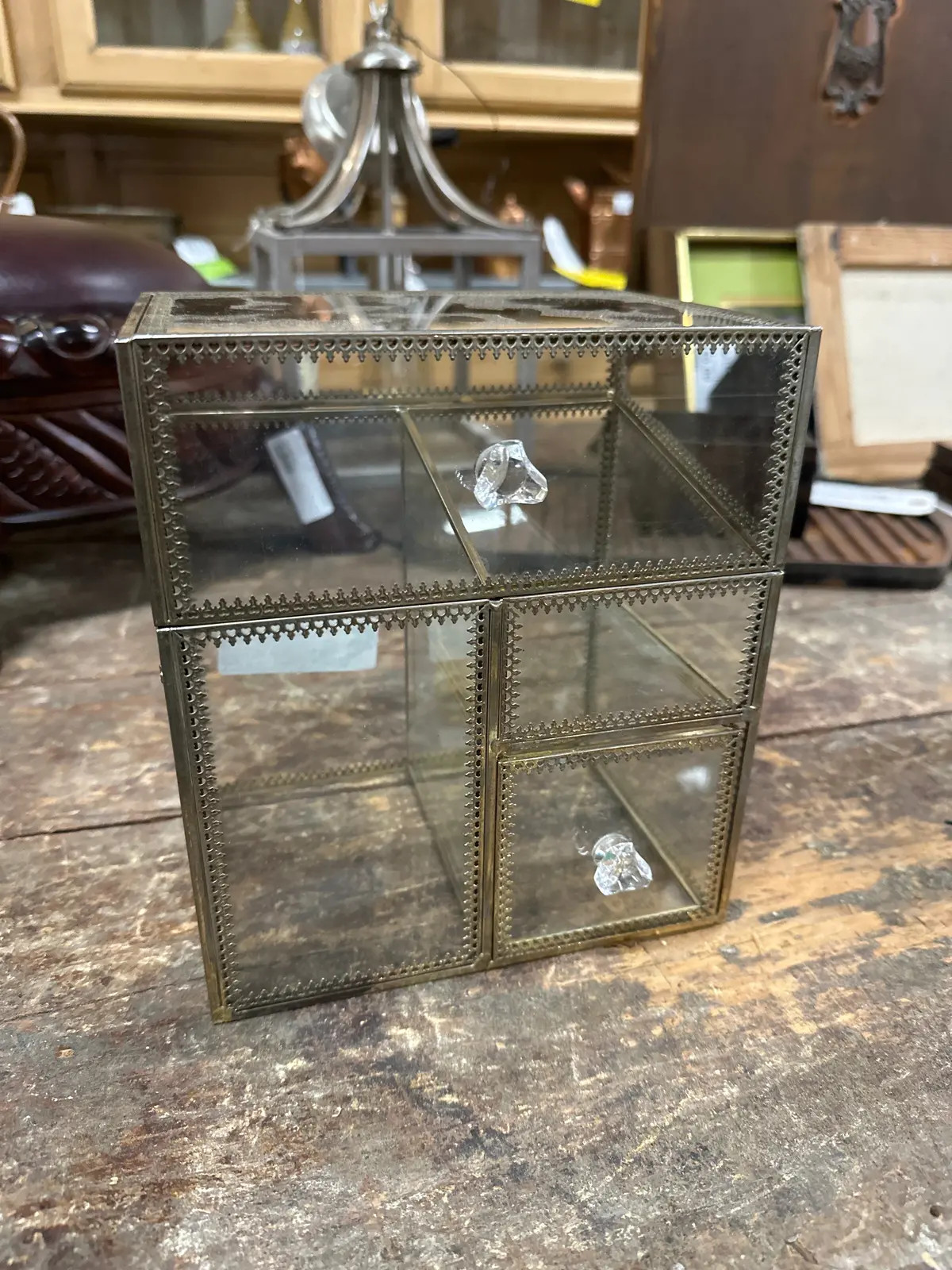 Small Brass And Glass Display Box With Lid 1
