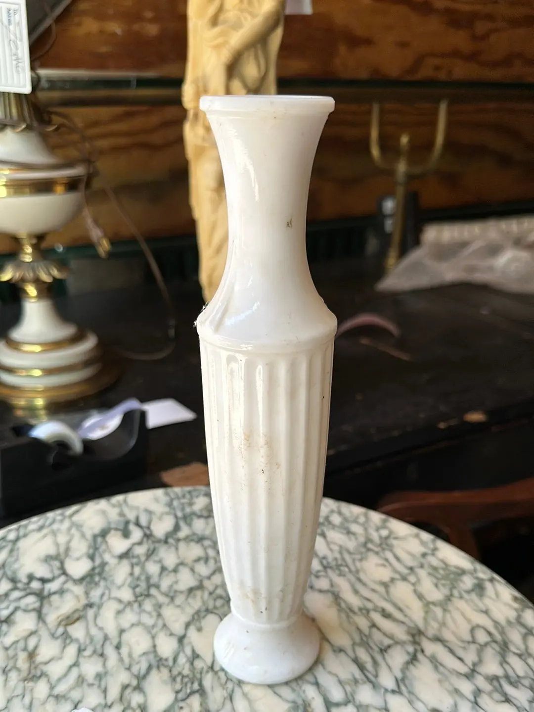 Slender Milk Glass Vase 1