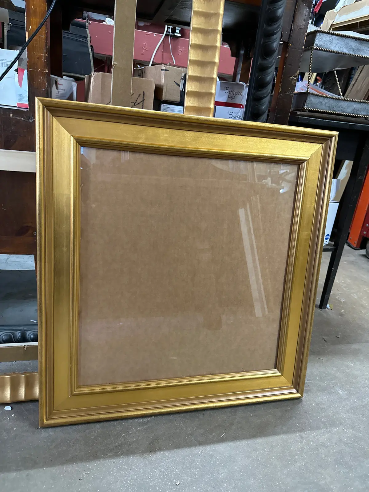 Flat Square Gold Frame With Glass 1