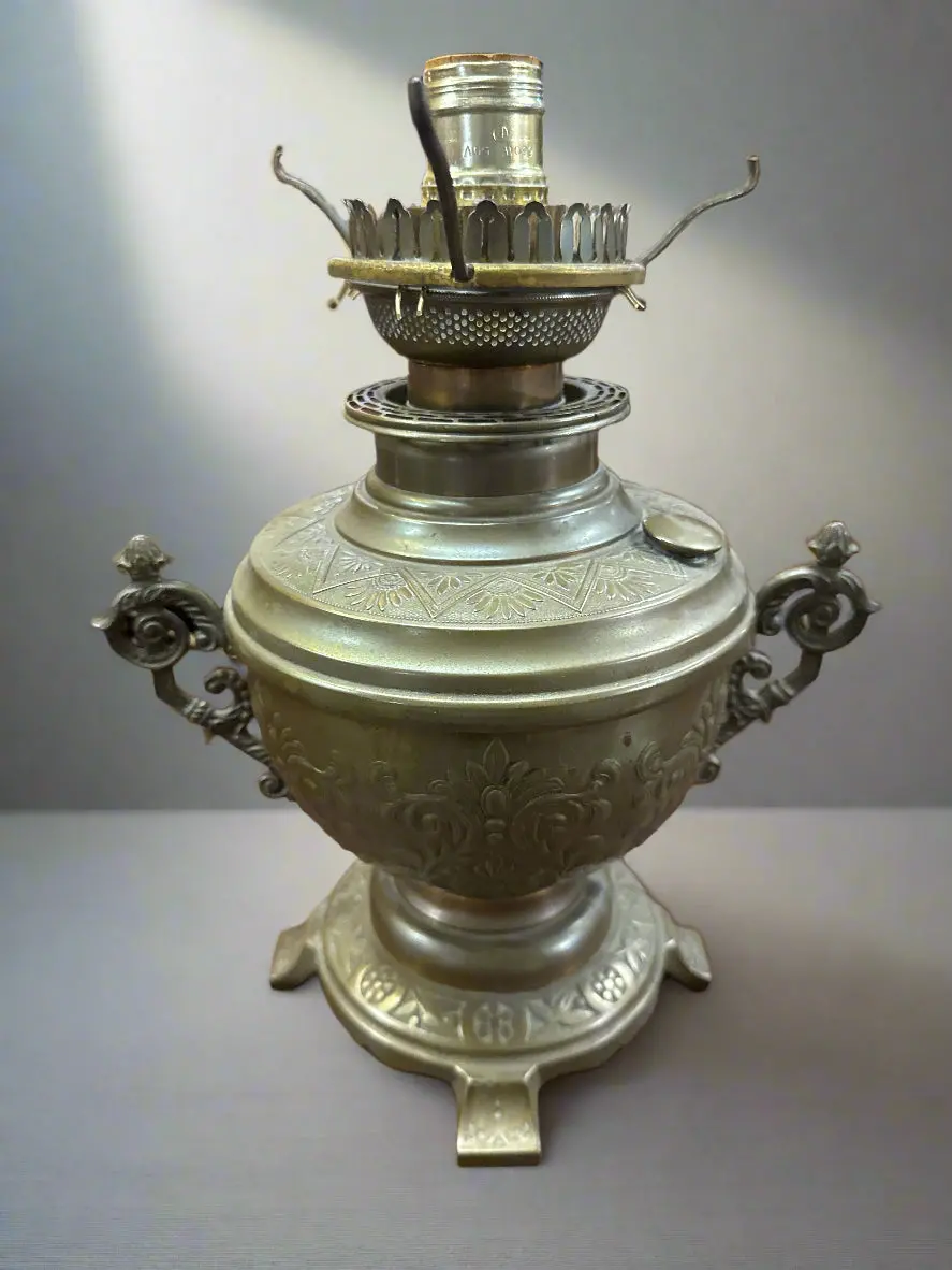 Brass 1880S Converted Oil Lamp 1