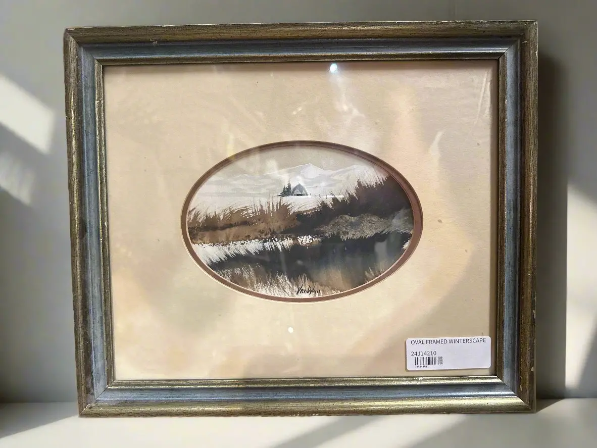 Oval Horizonal Framed Winterscape 1