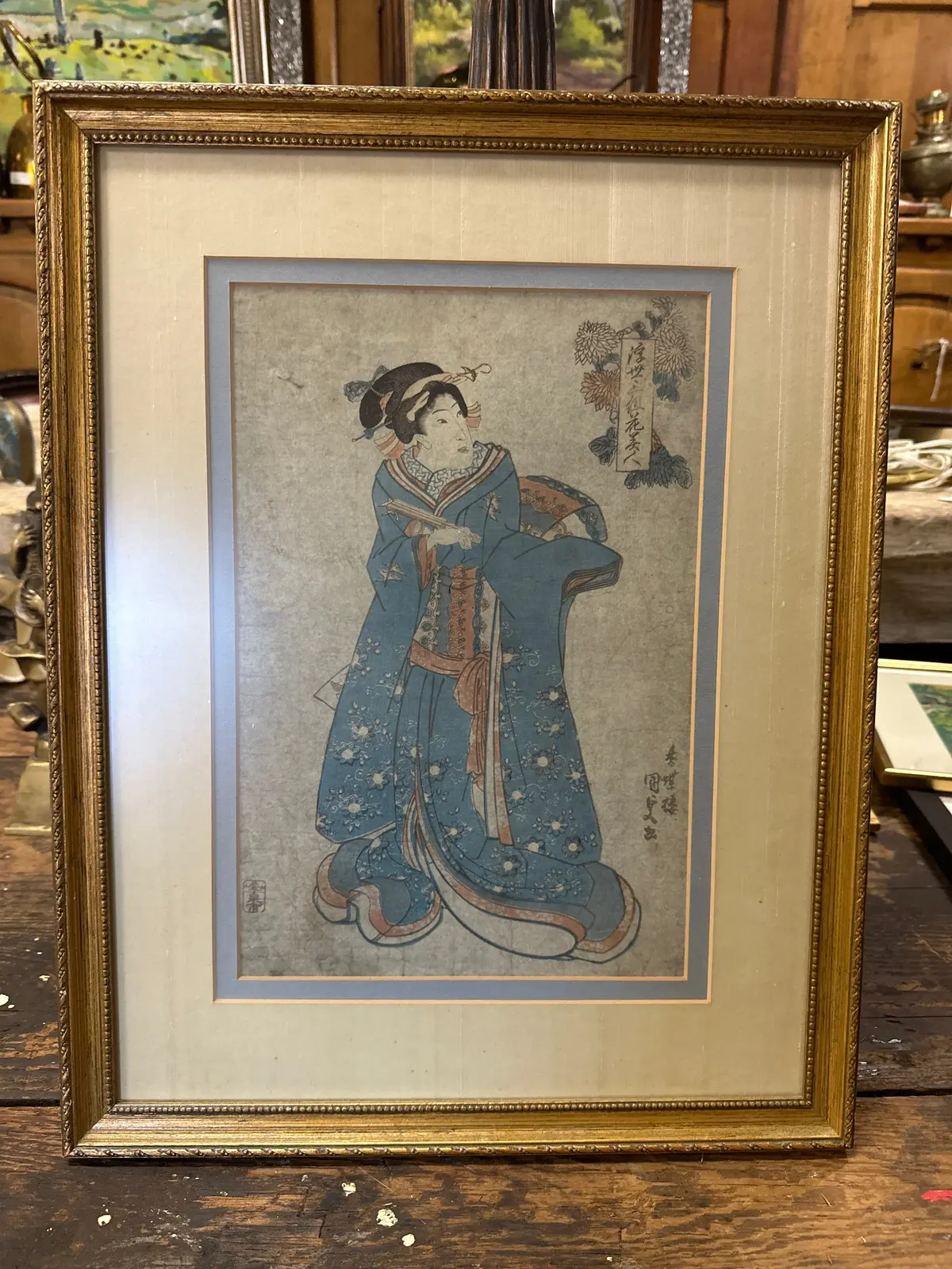 Framed Japanese Woodcut Print 1