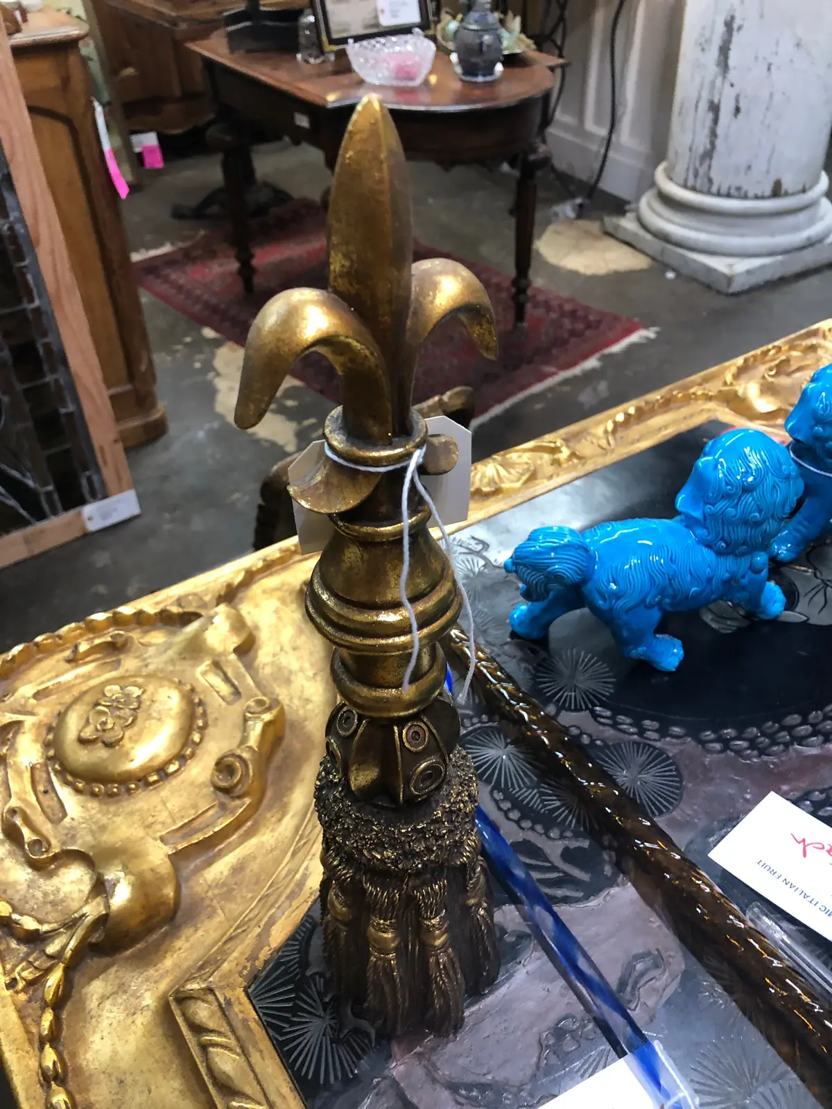 Tall Gold Fluer De Lis Finial 1