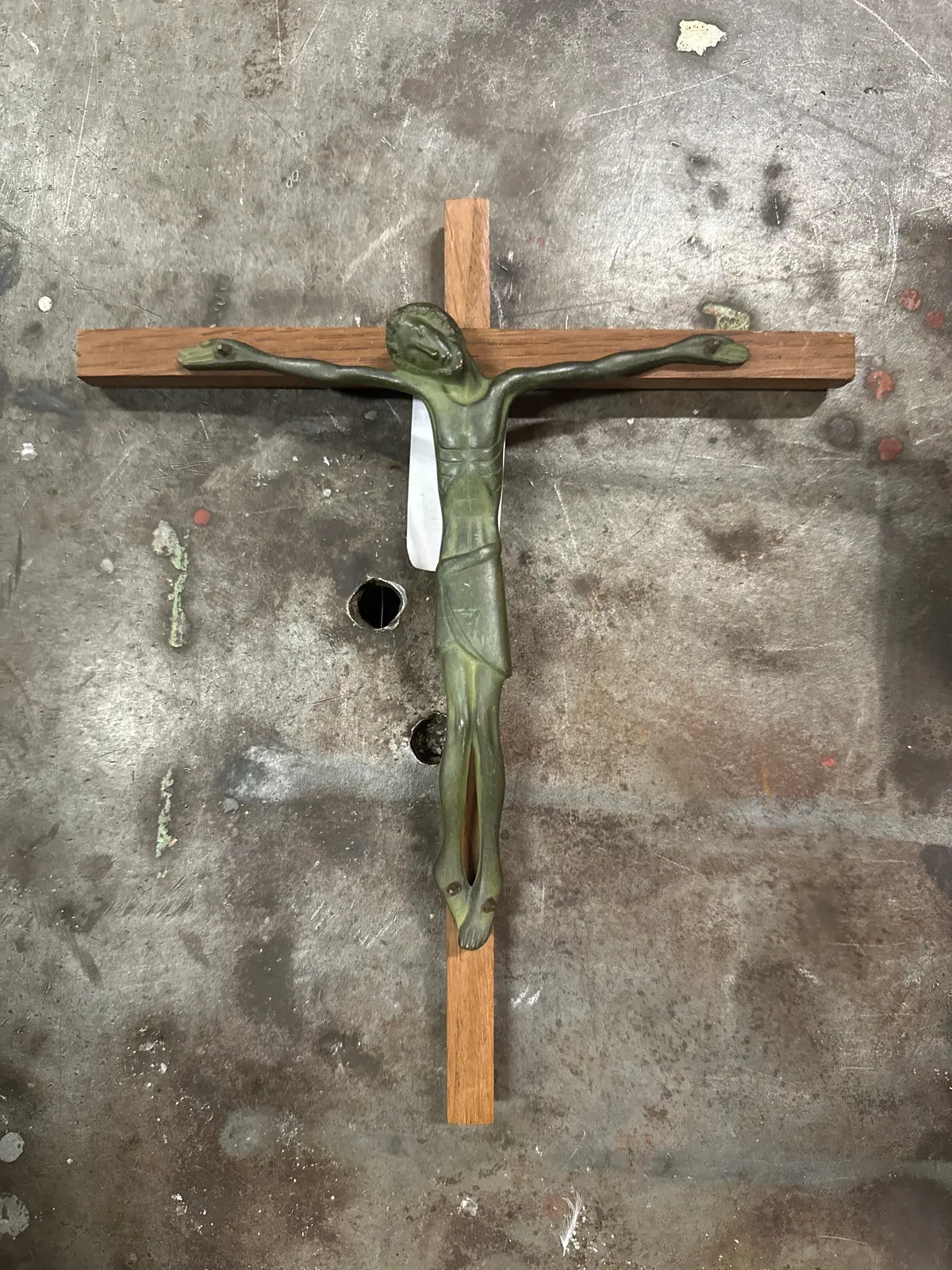 Medium Bronze And Wood Crucifix 1