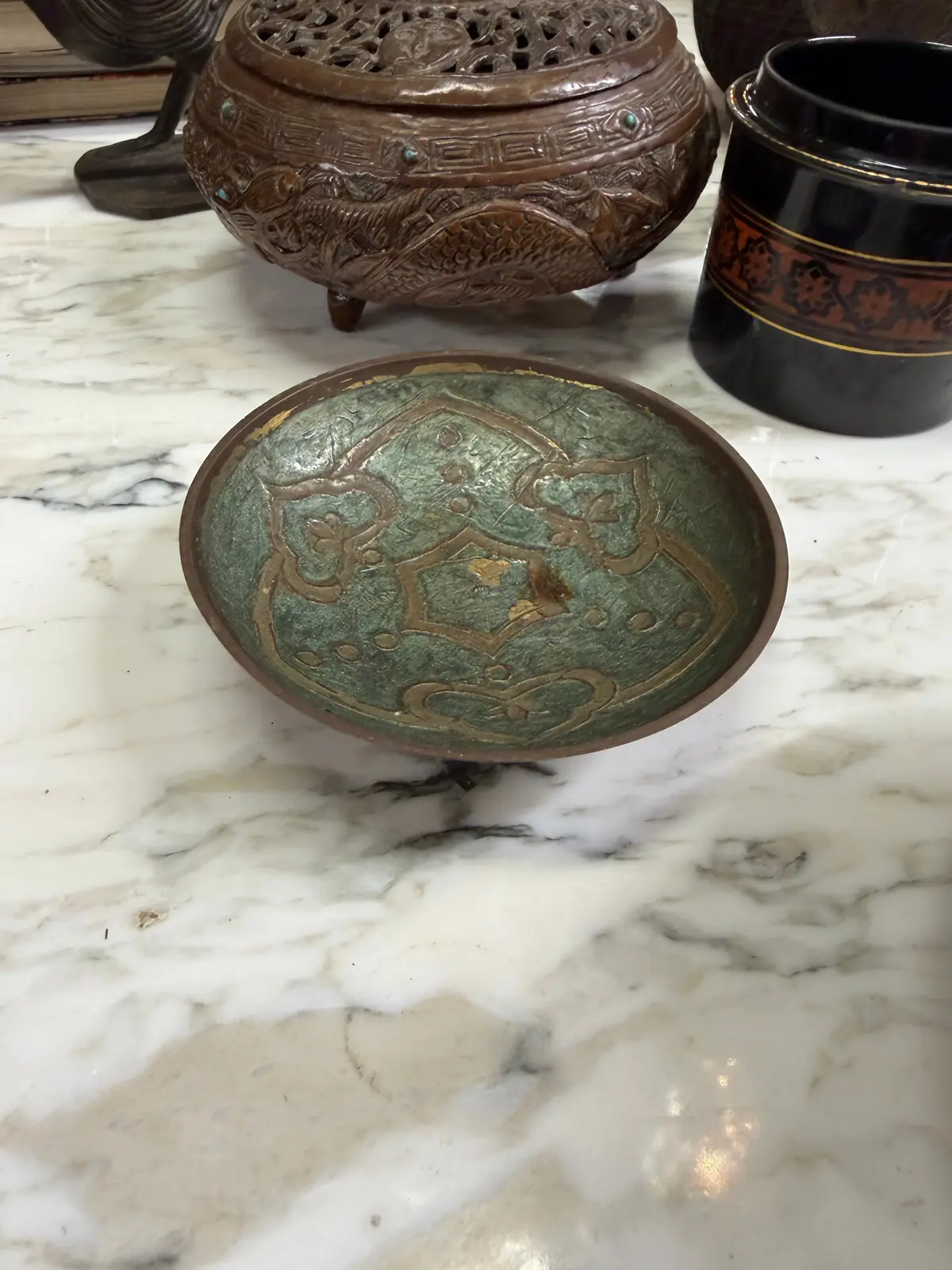 Small Indian Brass Trinket Dish 1