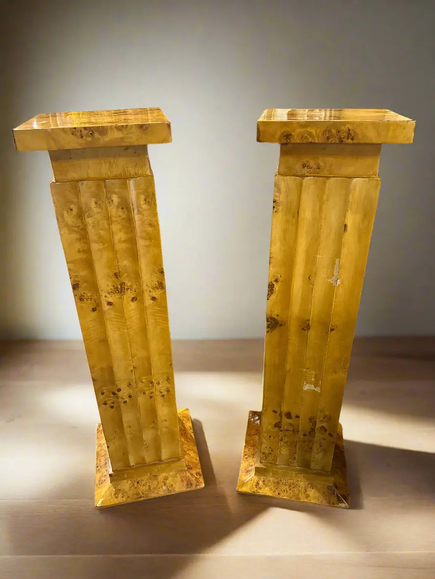 Single As Is Art Deco Bird's Eye Maple Pedestal 1