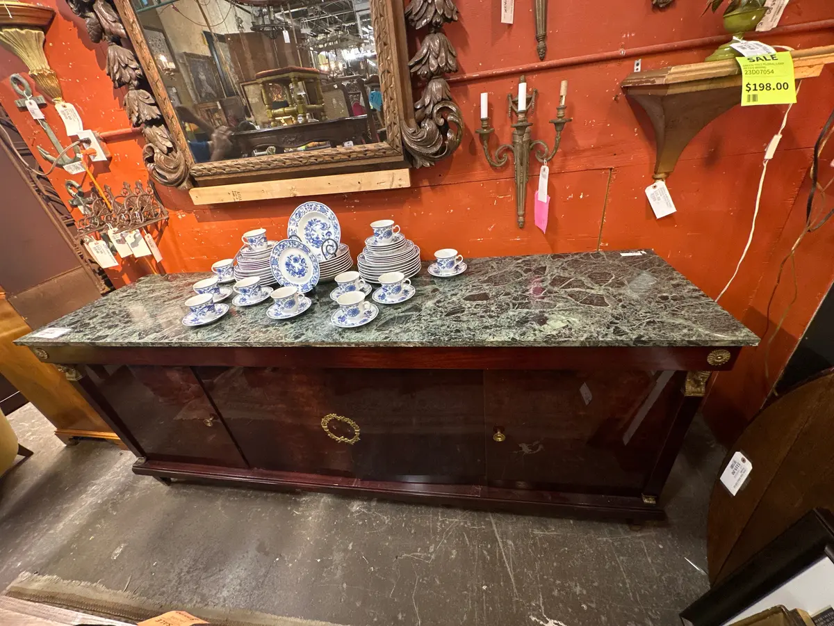 Green Marble Top Empire Sideboard 1