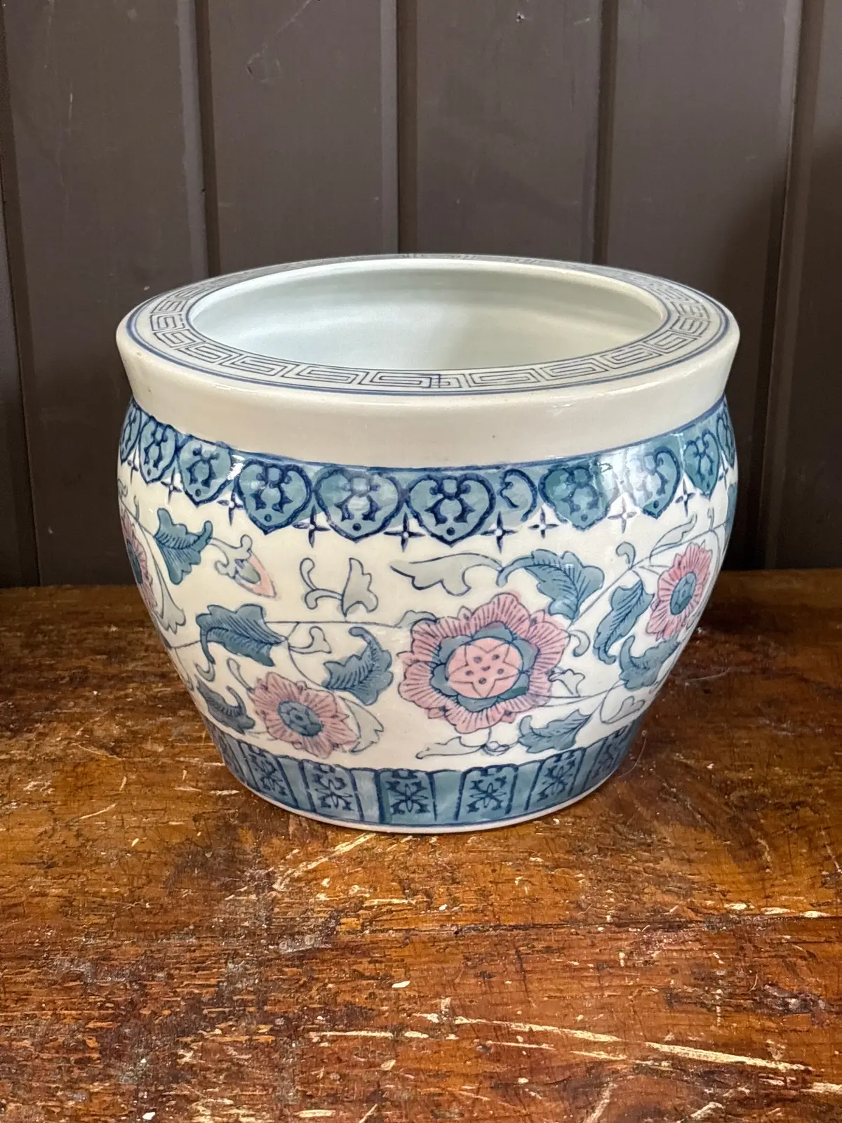 Medium Blue White And Pink Flower Planter 1