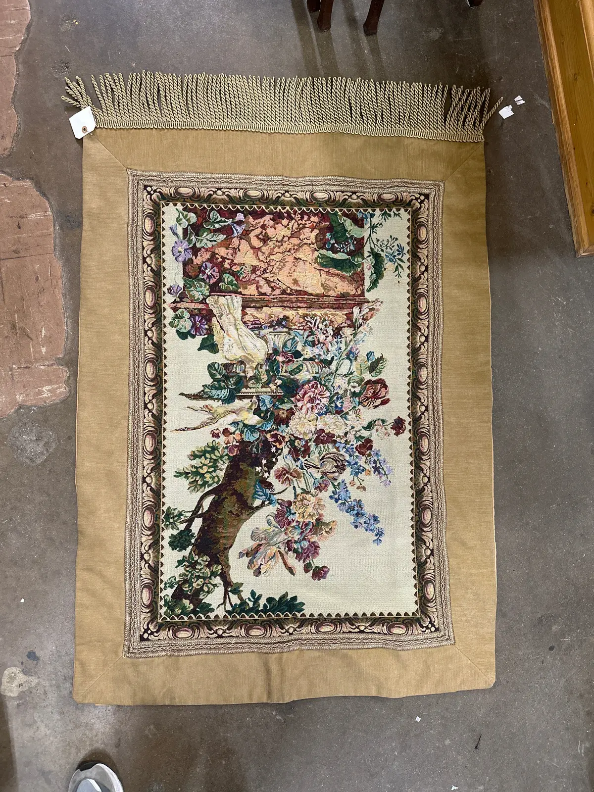 Tapestry With Flowers Tree And Birds 1