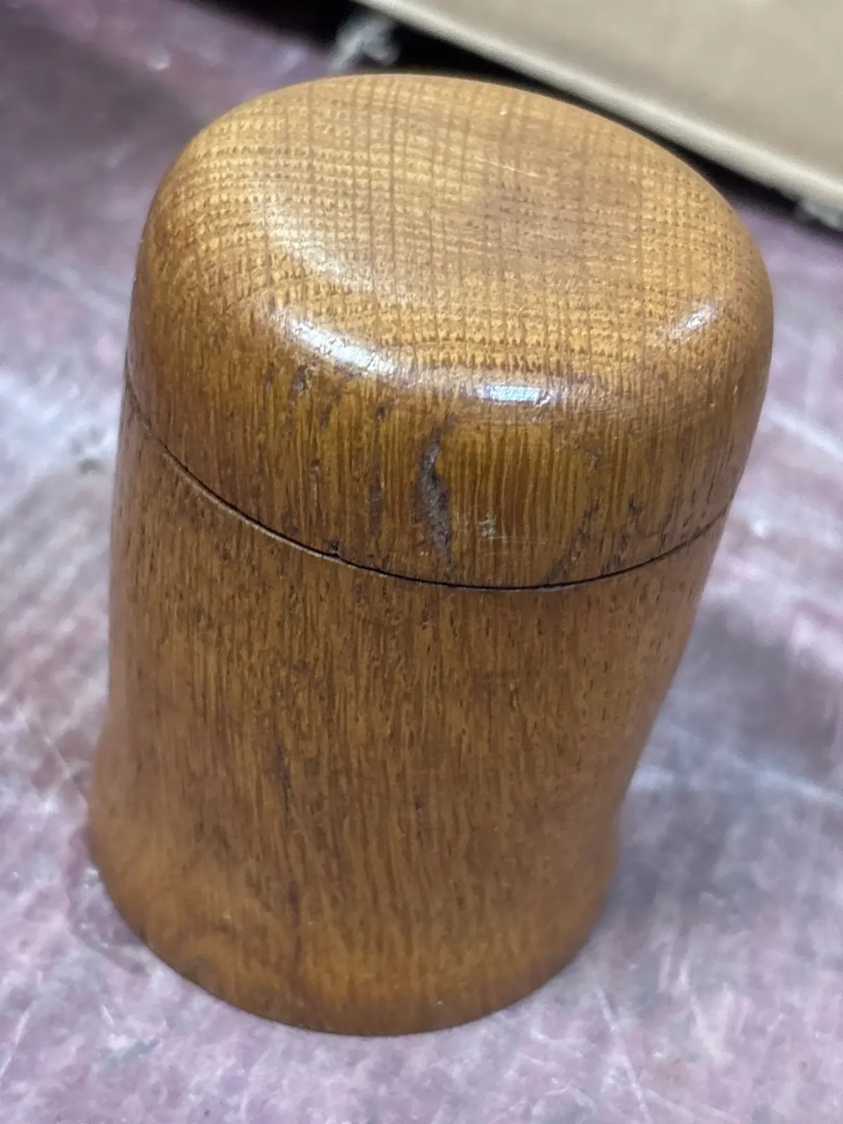 Small Cylindrycal Ash Wood Box 1
