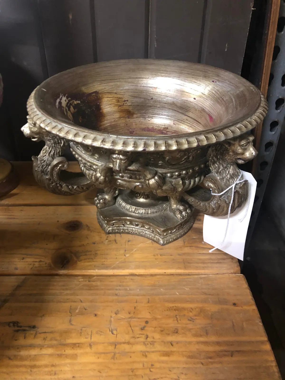 Resin Compote With Lion Heads 1
