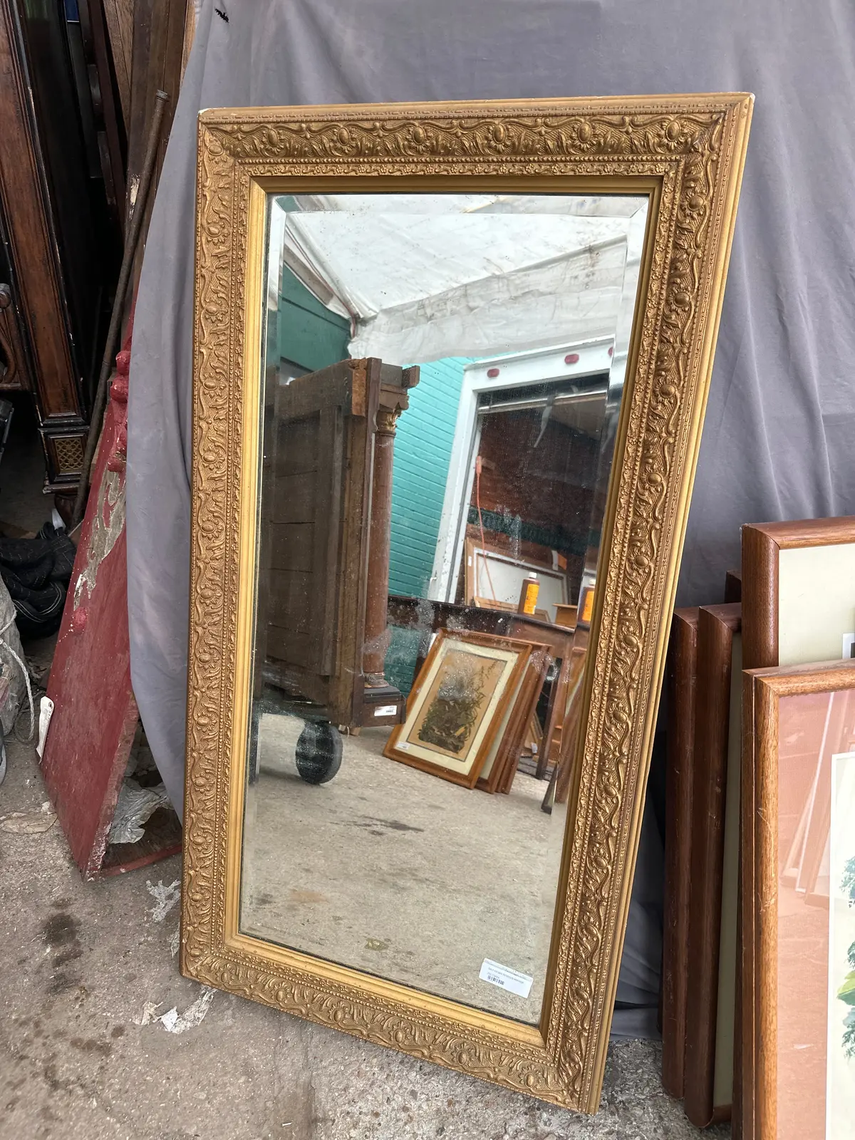 Gilt Gesso Beveled Mirror 1