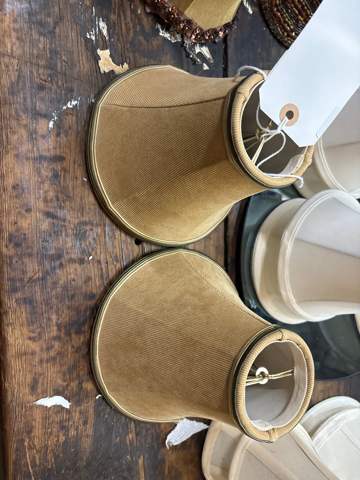 Pair Of Brown With Green Lining Shades 1