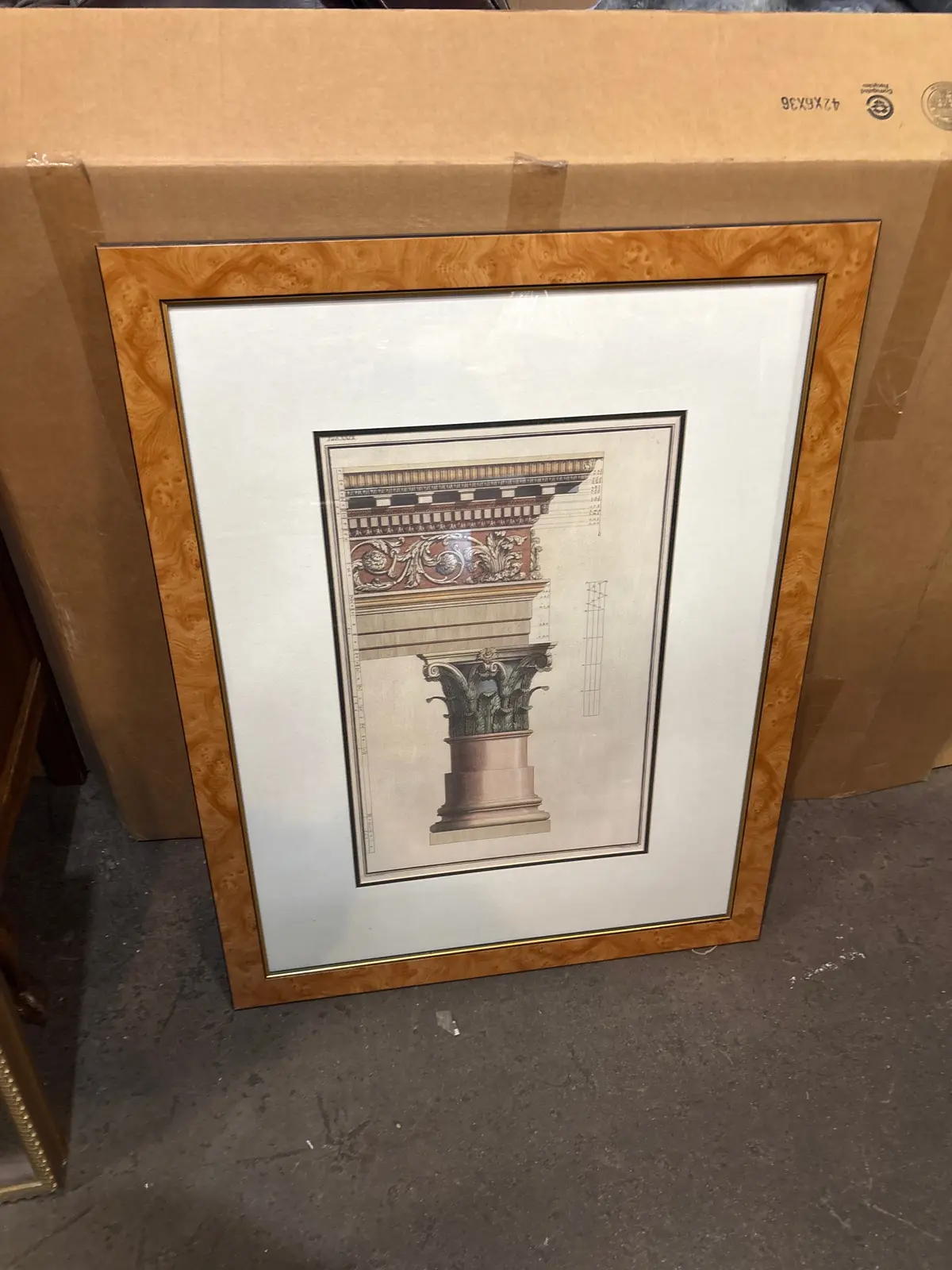 Large Framed Hand Colored 18Th Century Architectural Engraving 1