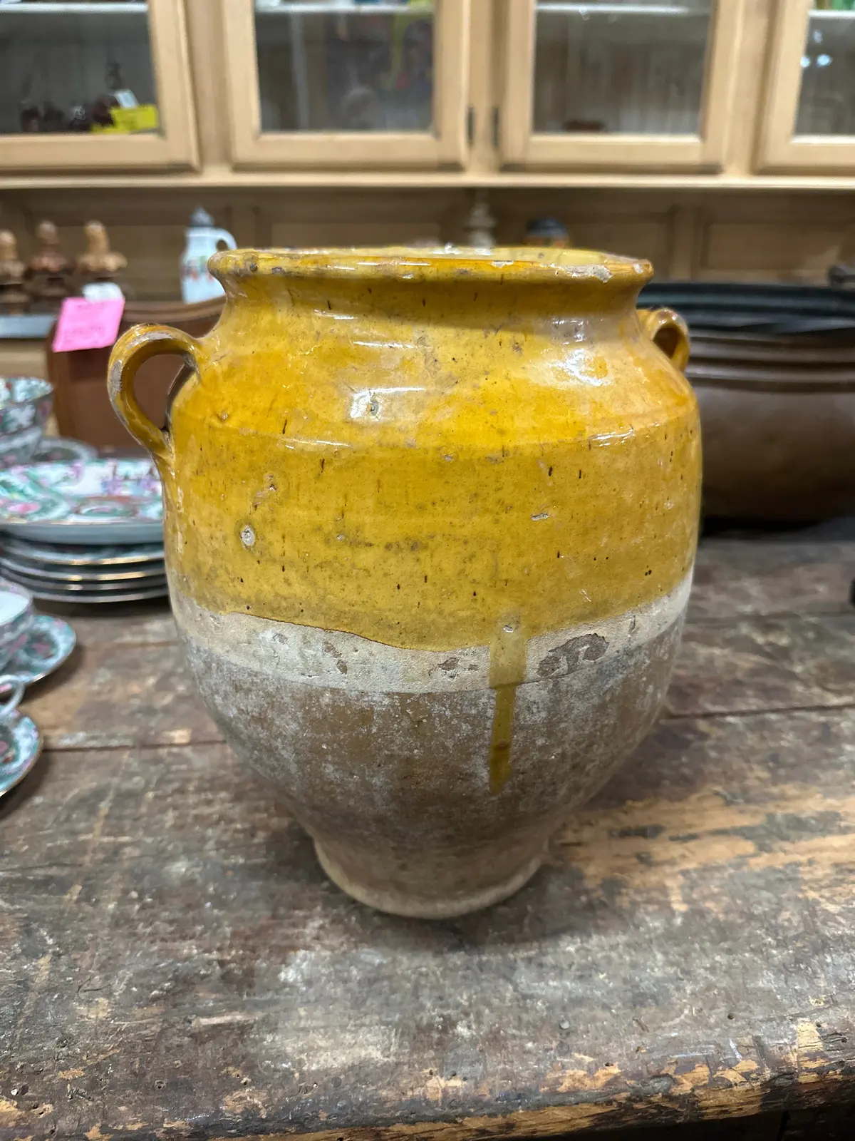 Confit Glazed Pottery Jar With Handles 1