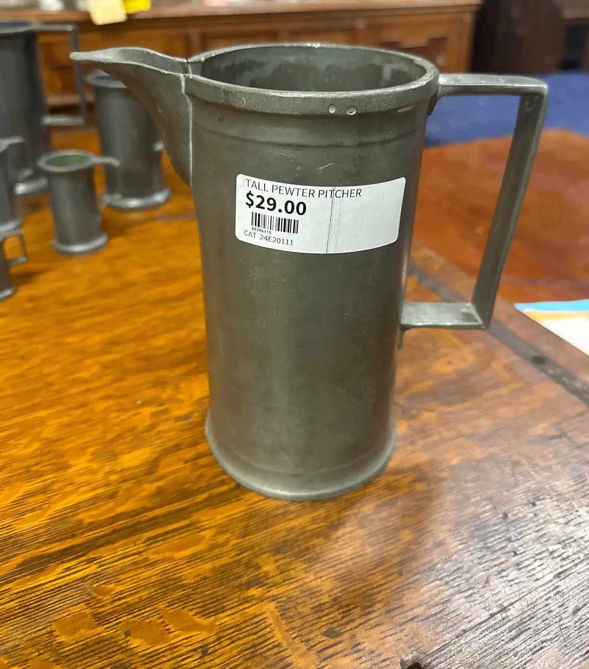 Tall Pewter Pitcher 1