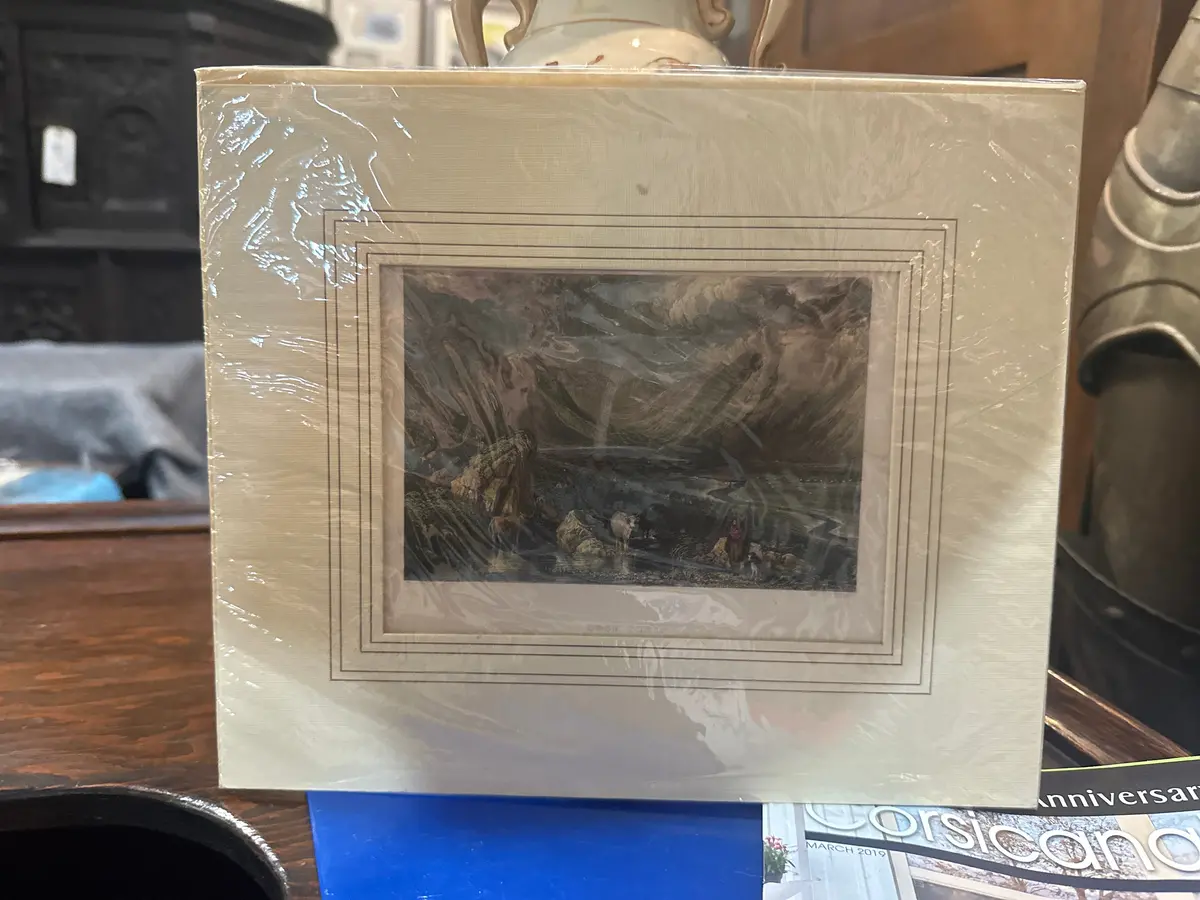 Etched Small Etching With Cattle 1