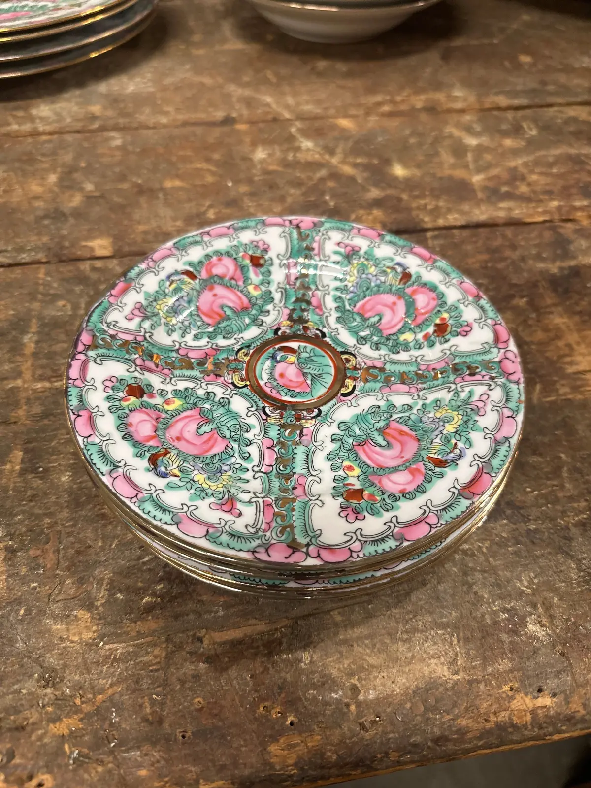 Set Of 4 Rose Famille China Small Plates 1