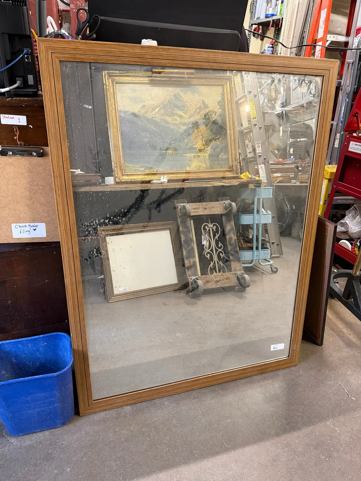Large Mirror With Flat Frame 1