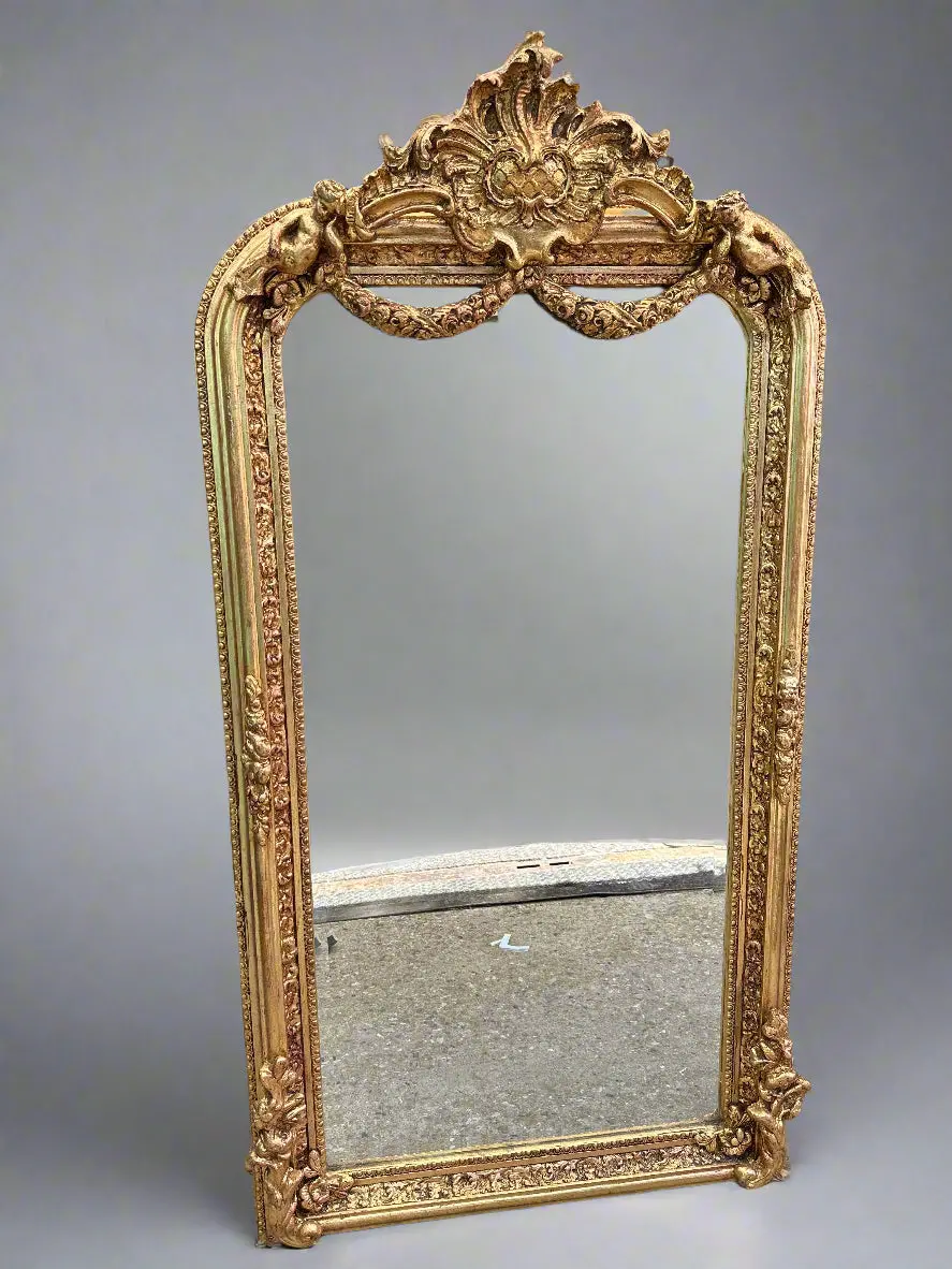 Medium Gold Cherubim  Mirror Not Old 1