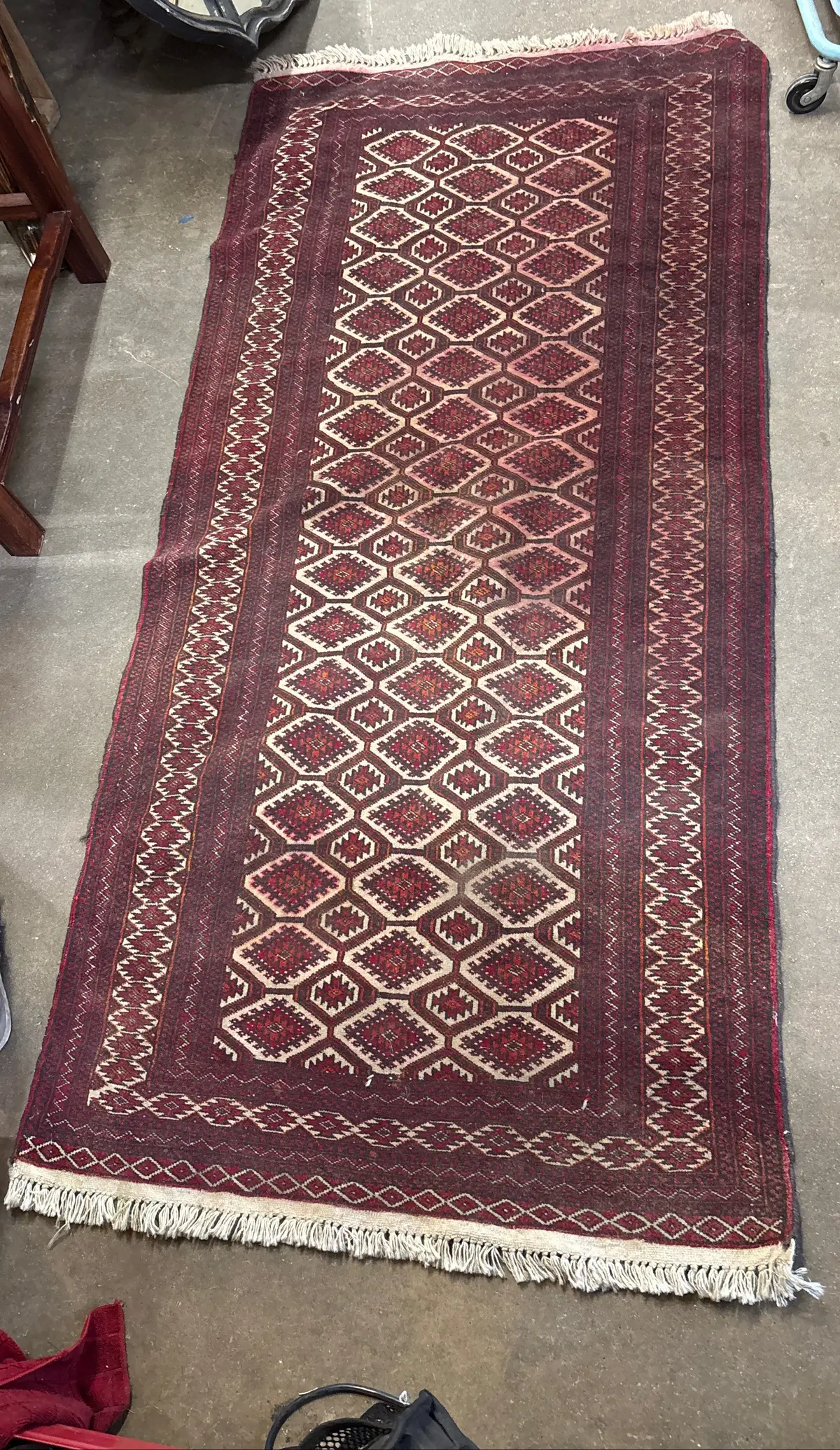 Persian Vegetable Hand Dyed Knotted Rug - As Found 1