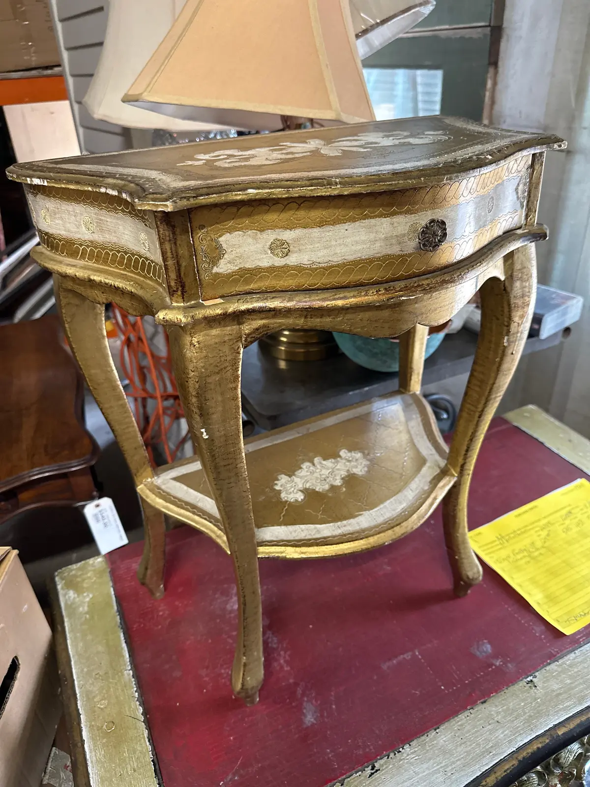 Small Gold Demi Lune Wall Table 1