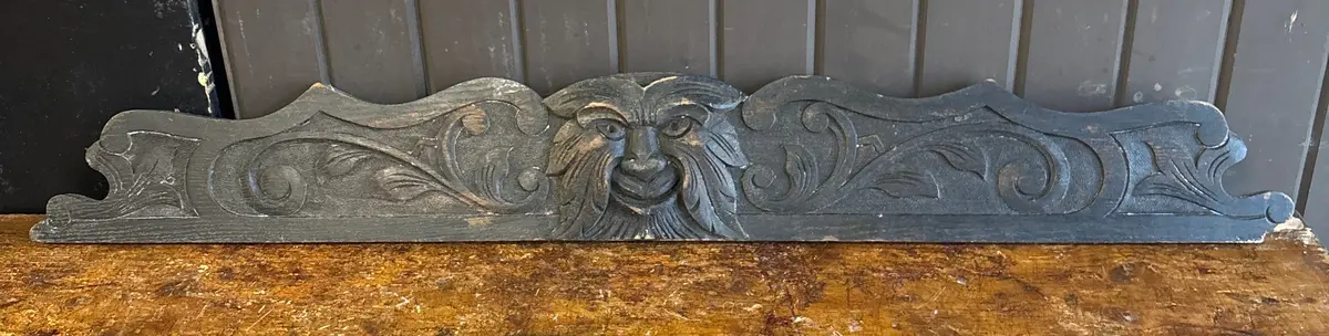 English Carved Oak Pediment 1