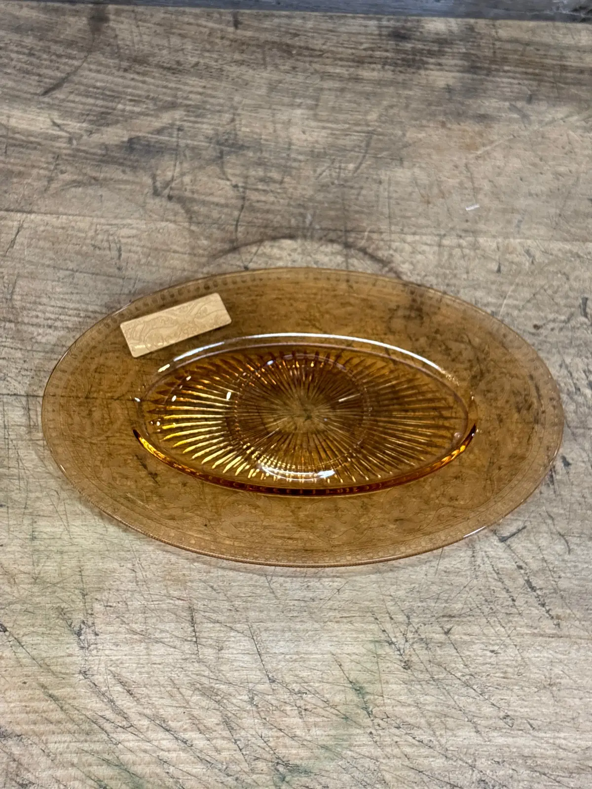 Oval Amber Platter 1