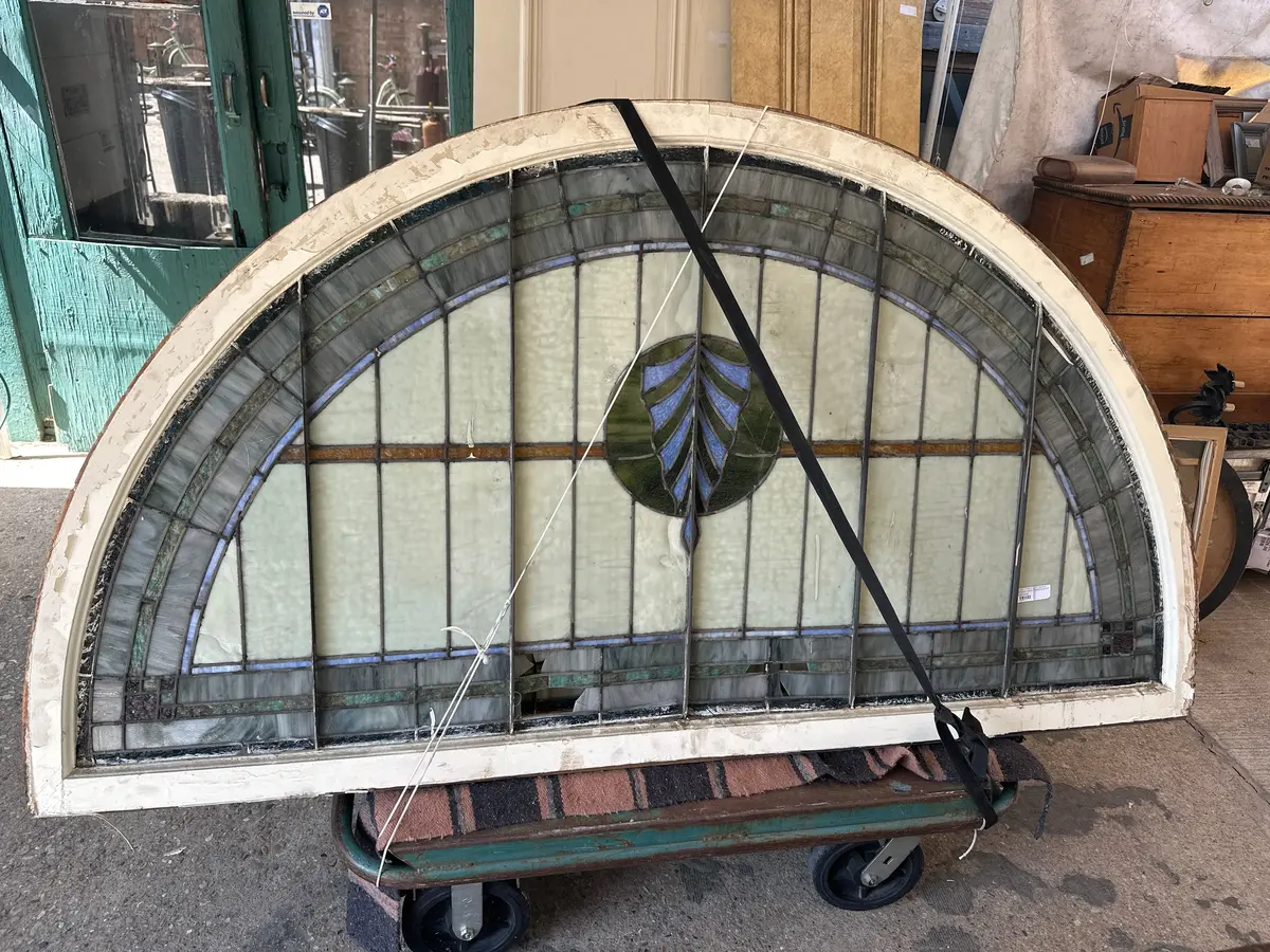 Large Stained Glass Arched Window -Restored 1