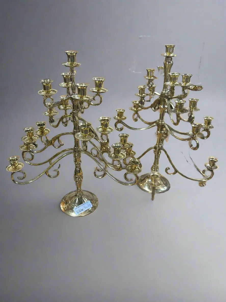 Multi Arm Brass Candleabras 1