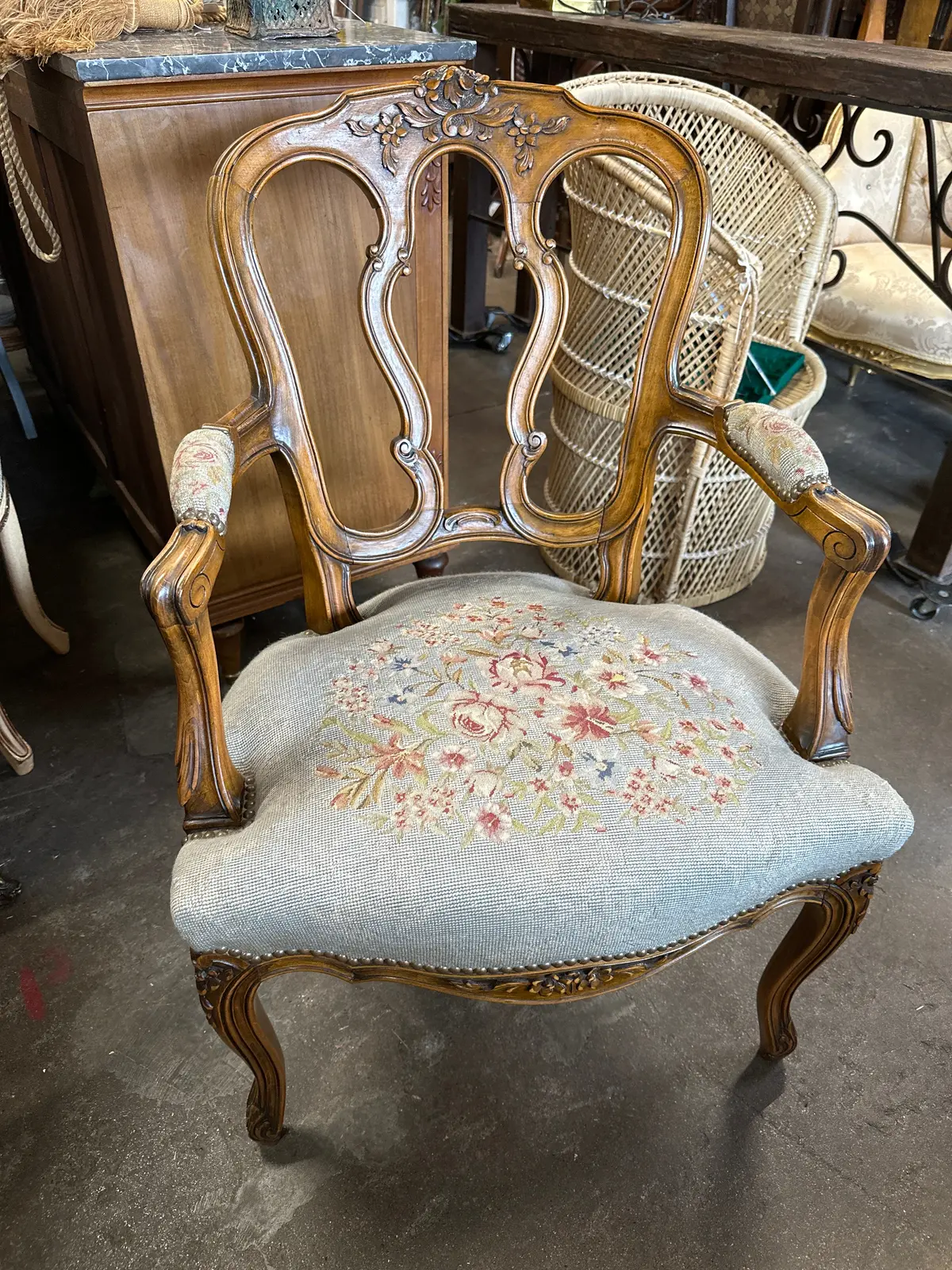 Needlepoint Walnut Armchair 1