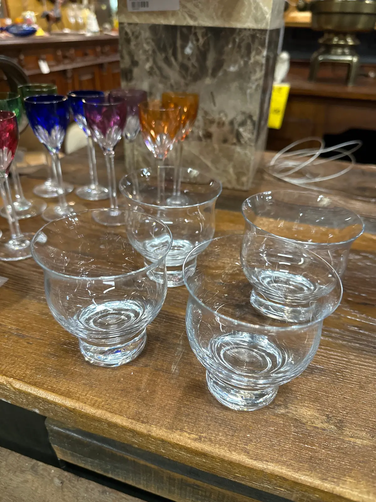 Set Of 4 Footed Rocks Glasses 1