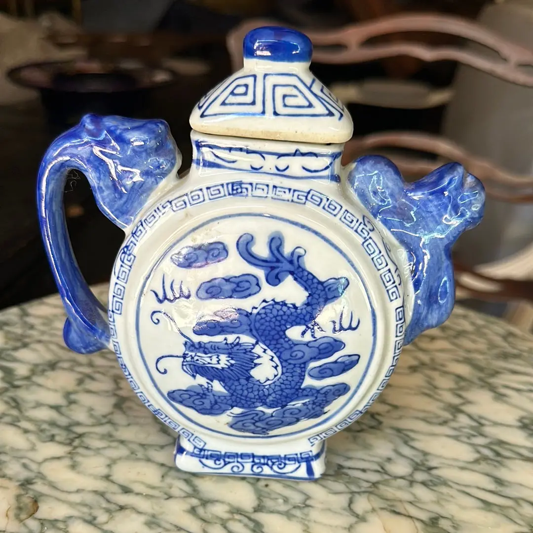 Small Blue And White Dragon Teapot 1