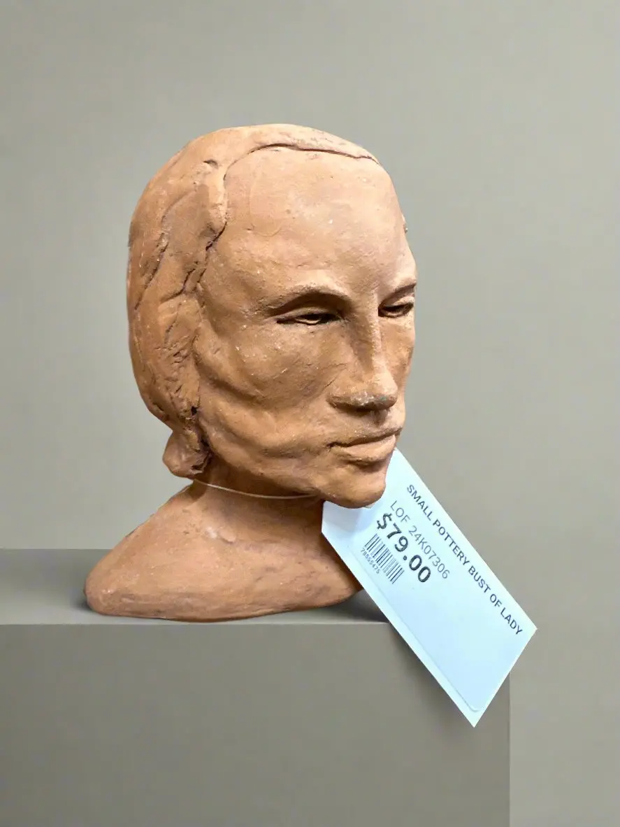 Small Pottery Bust Of Lady 1