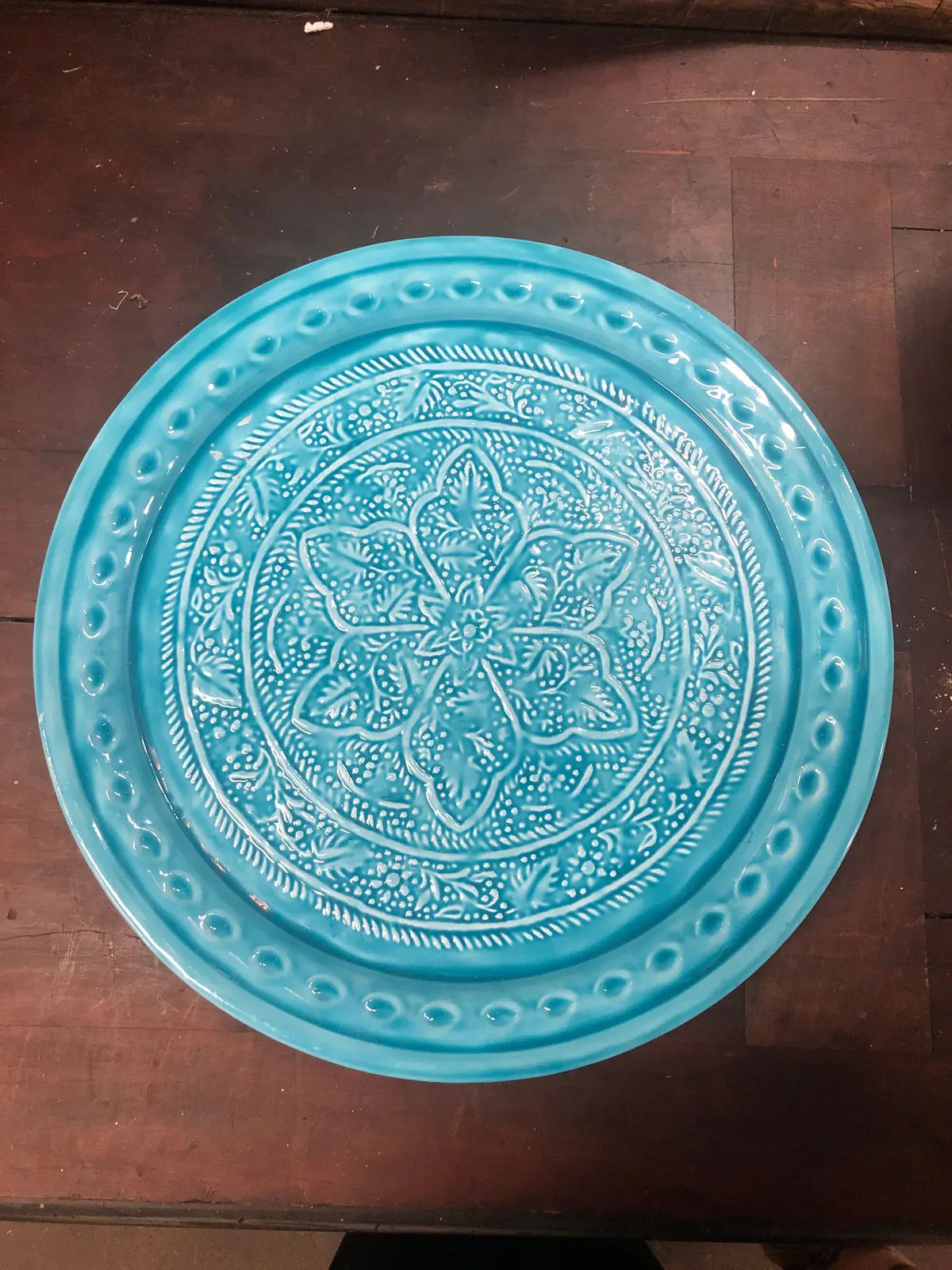 Turqoise Large Tin Tray 1
