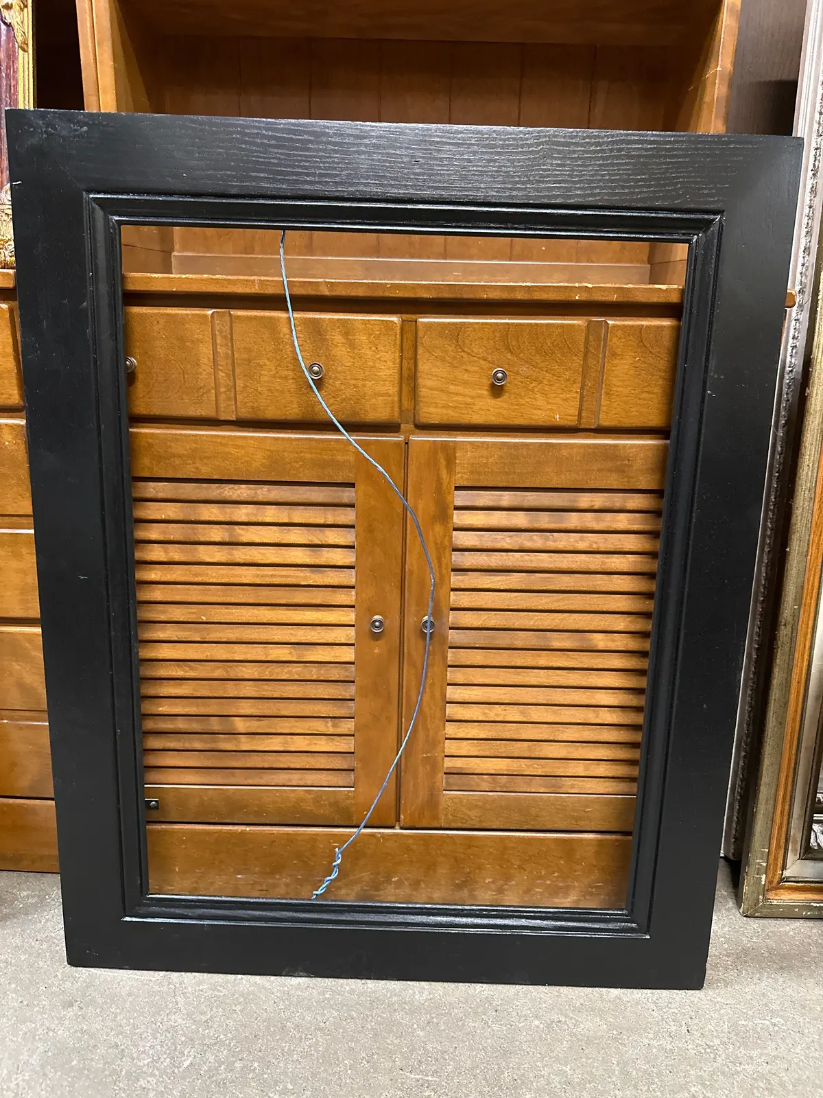 Black Lacquered Elm Frame With Thru Tenons 1