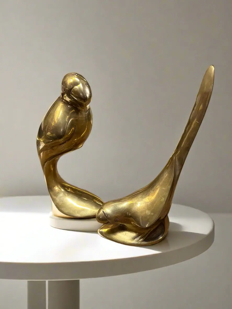 Pair Of Brass Bird Book Ends 1