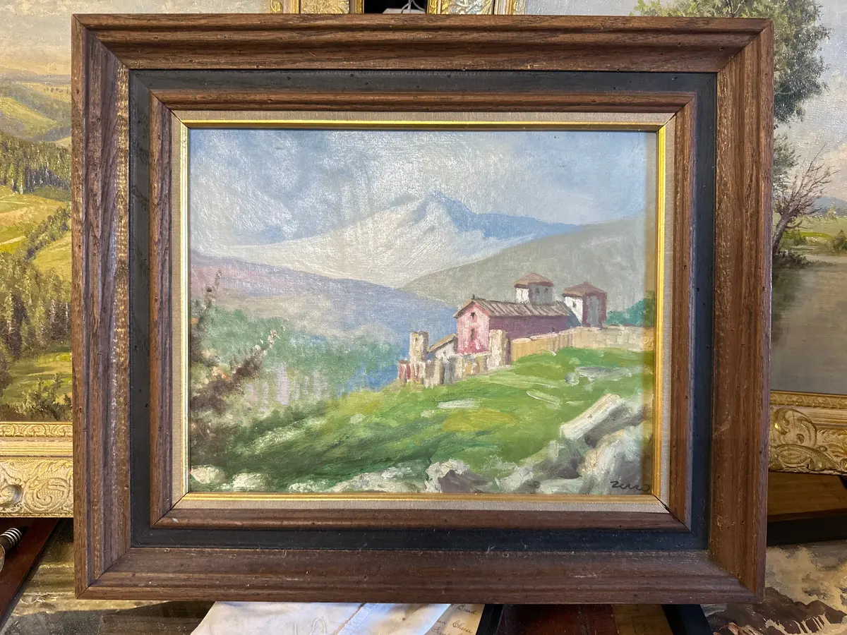 Mountain Farm Landscape Painting 1