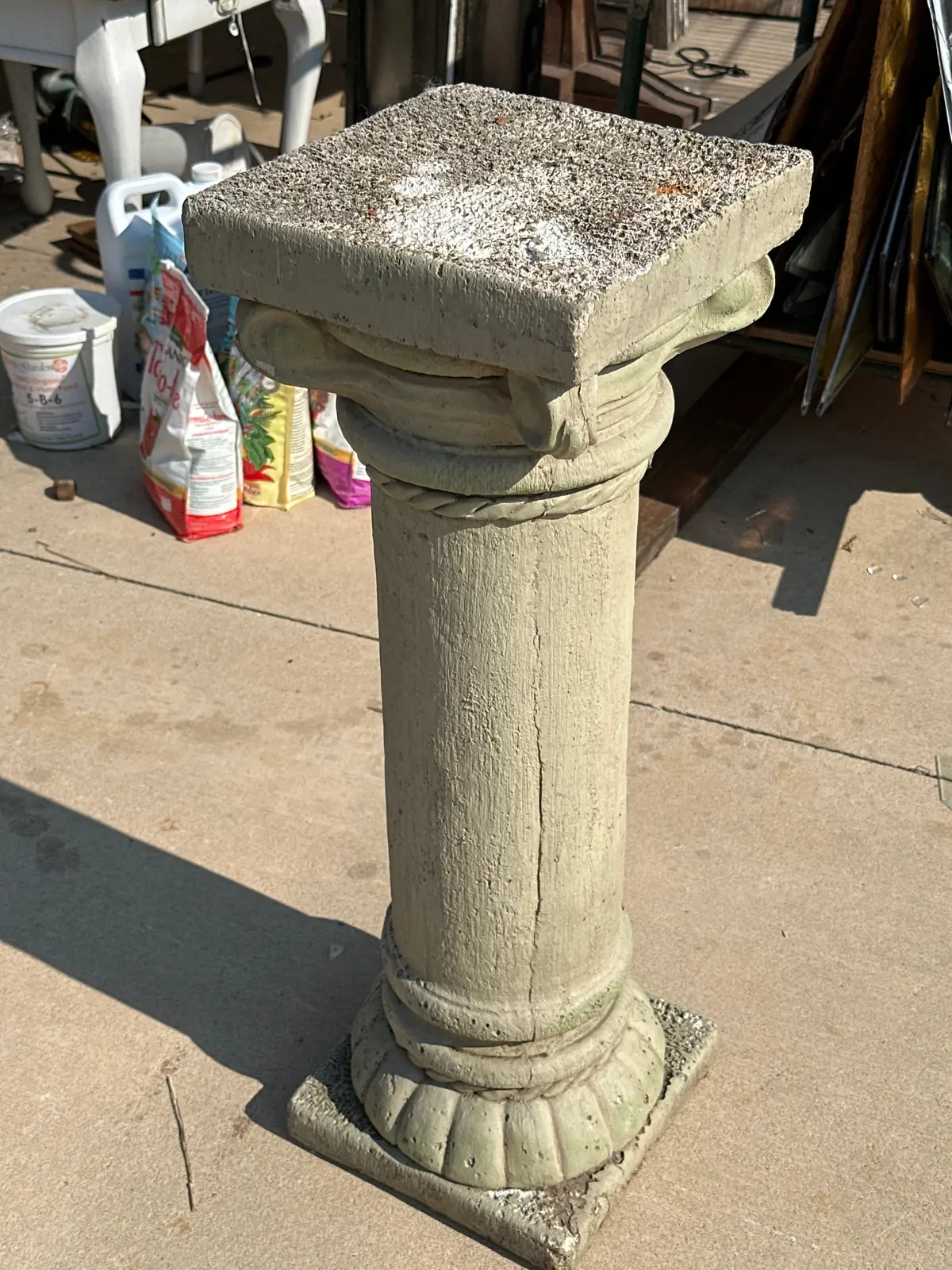 Green Pillar Style Plant Stand As Is 1