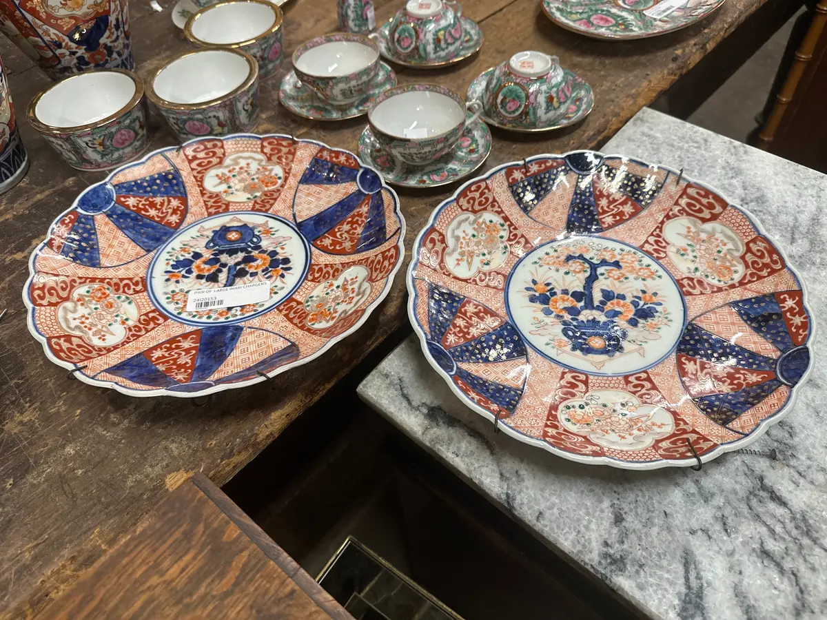 Pair Of  Large Imari Chargers 1