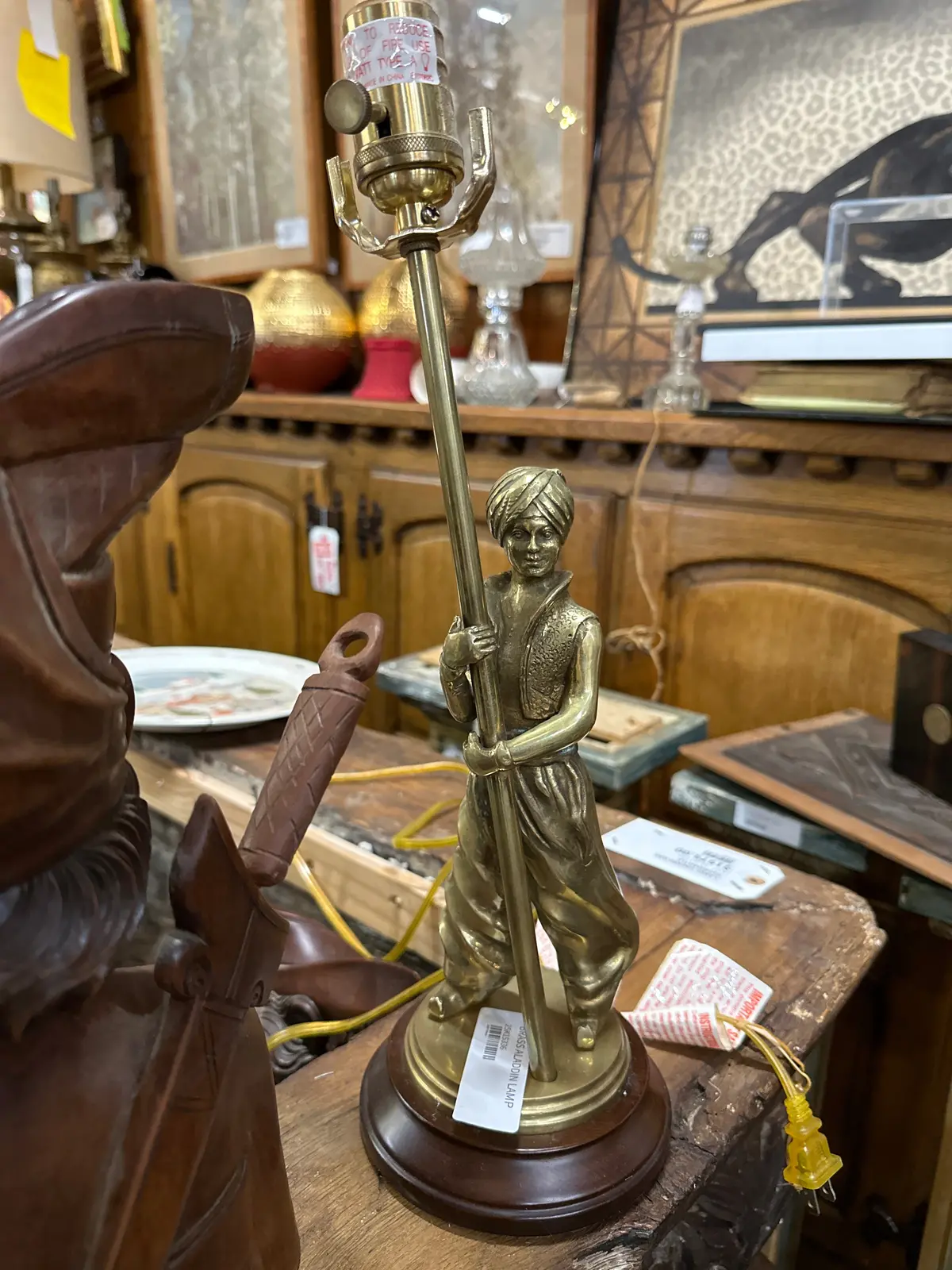 Brass Aladdin Figural Lamp 1