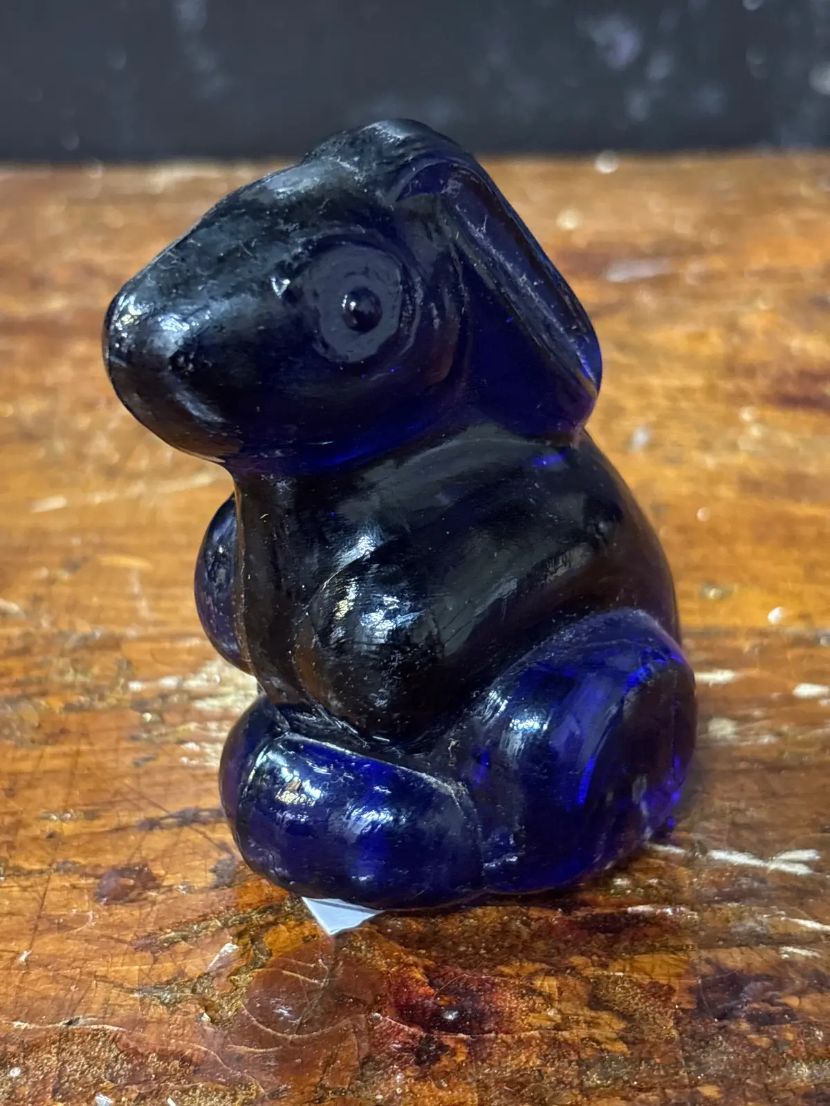 Cobalt Glass Bunny 1