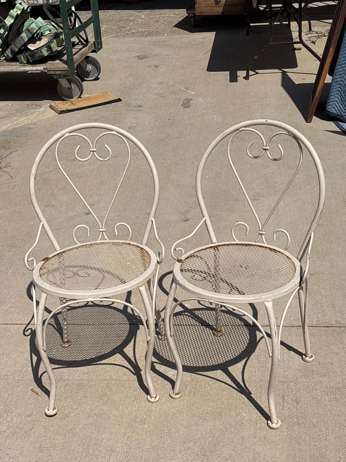 Pair Of White Patio Chairs 1